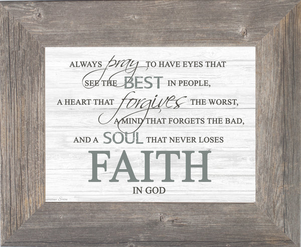 Faith in God SSA131 - Summer Snow Art