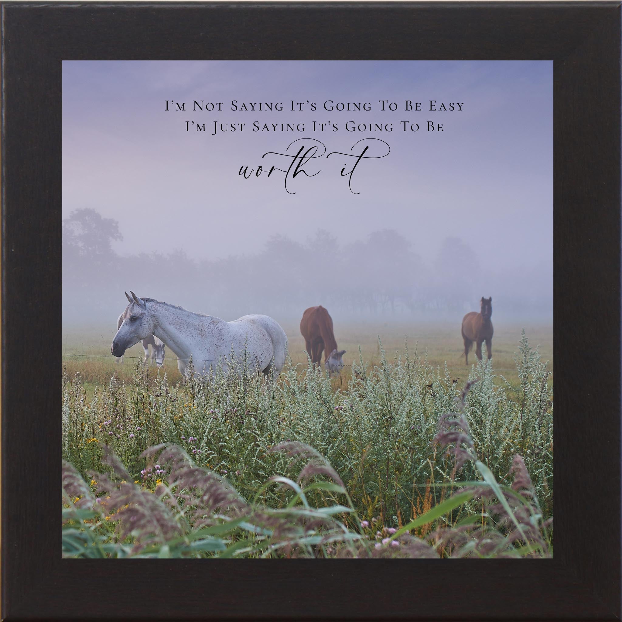 It’s Going To Be Worth It – Horse Meadow Wall Art with Inspirational Quote | SB302 - Summer Snow Art