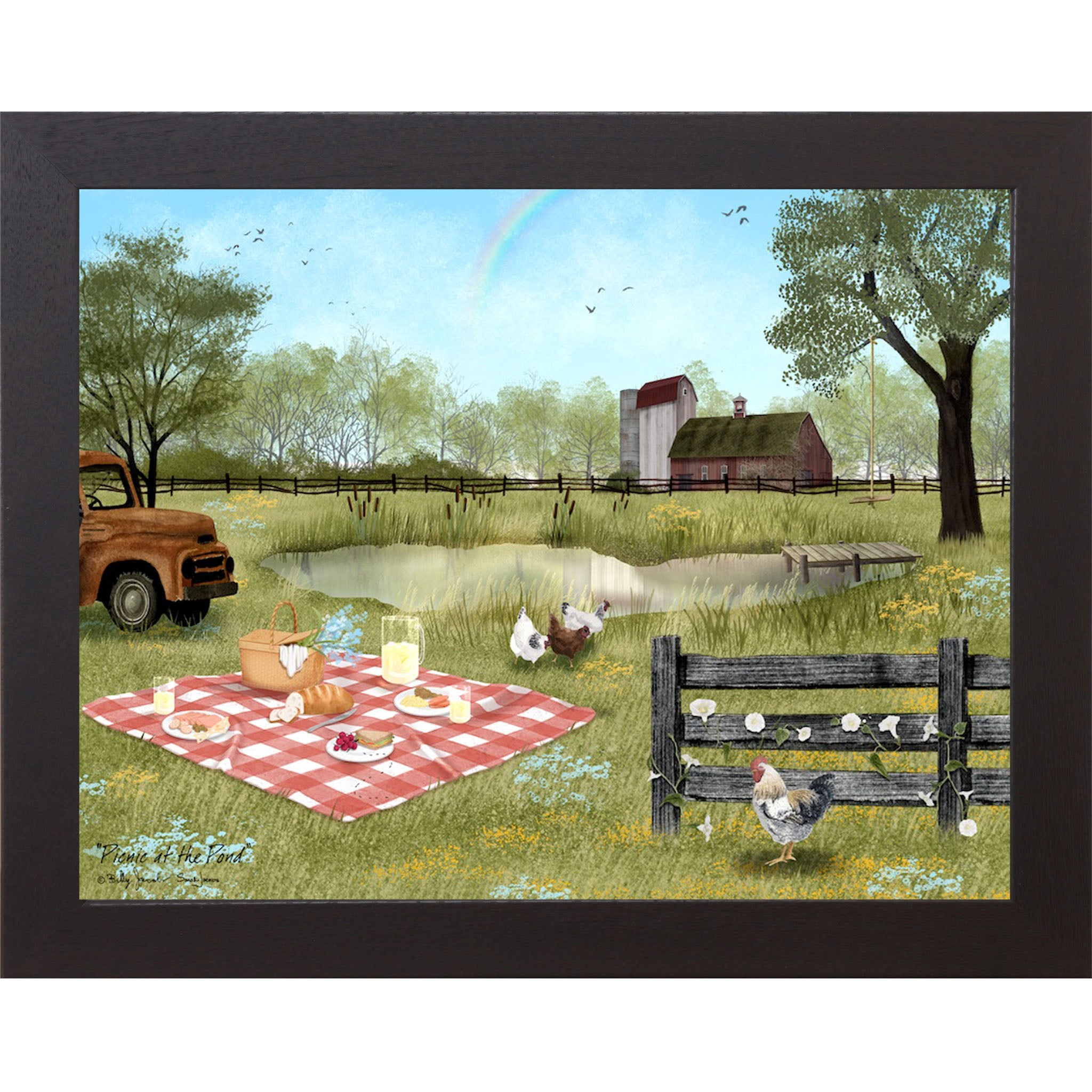Picnic At The Pond by Billy Jacobs BJ1394 - Summer Snow Art
