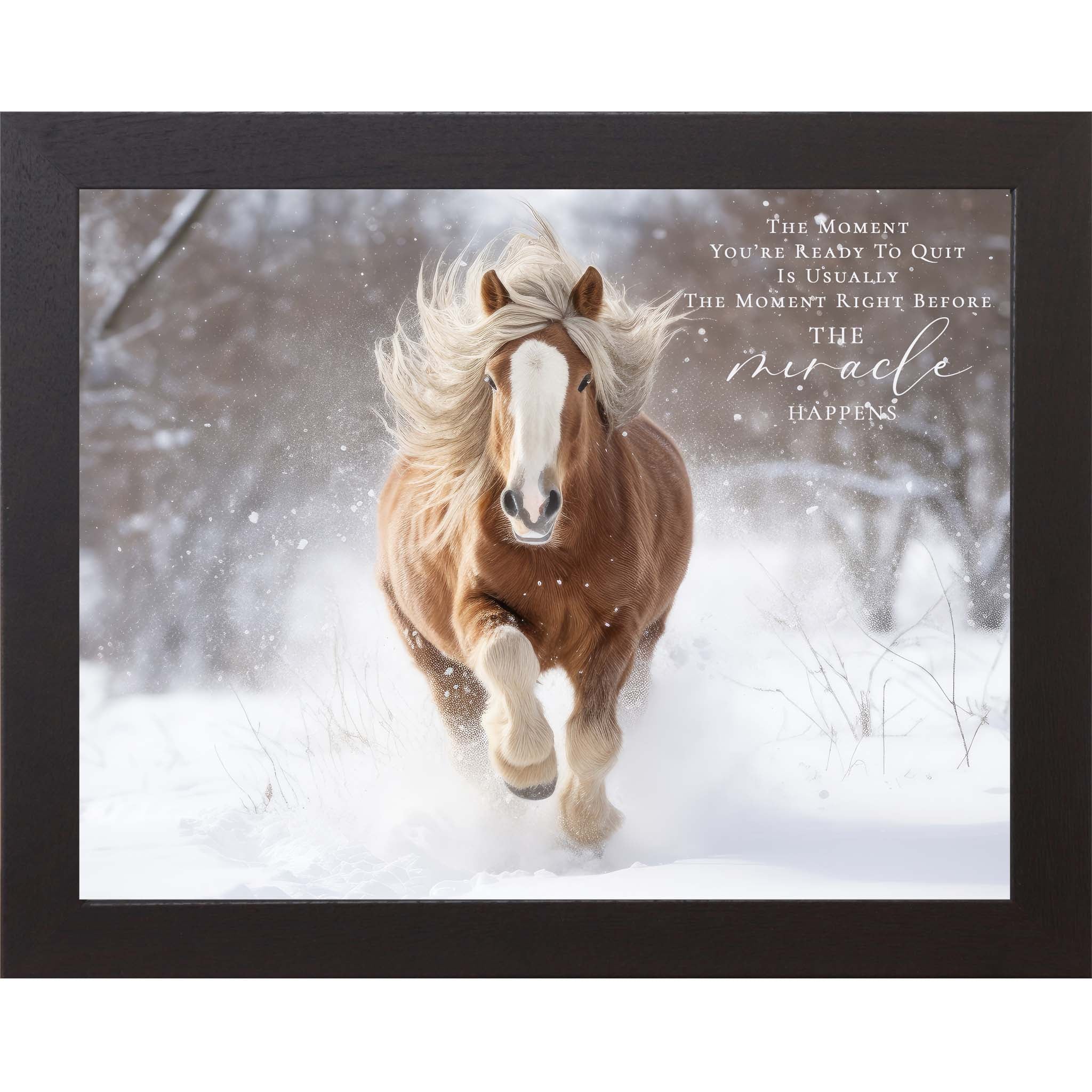 The Moment You’re Ready To Quit – Inspirational Winter Horse Art by Summer Snow (SB160)