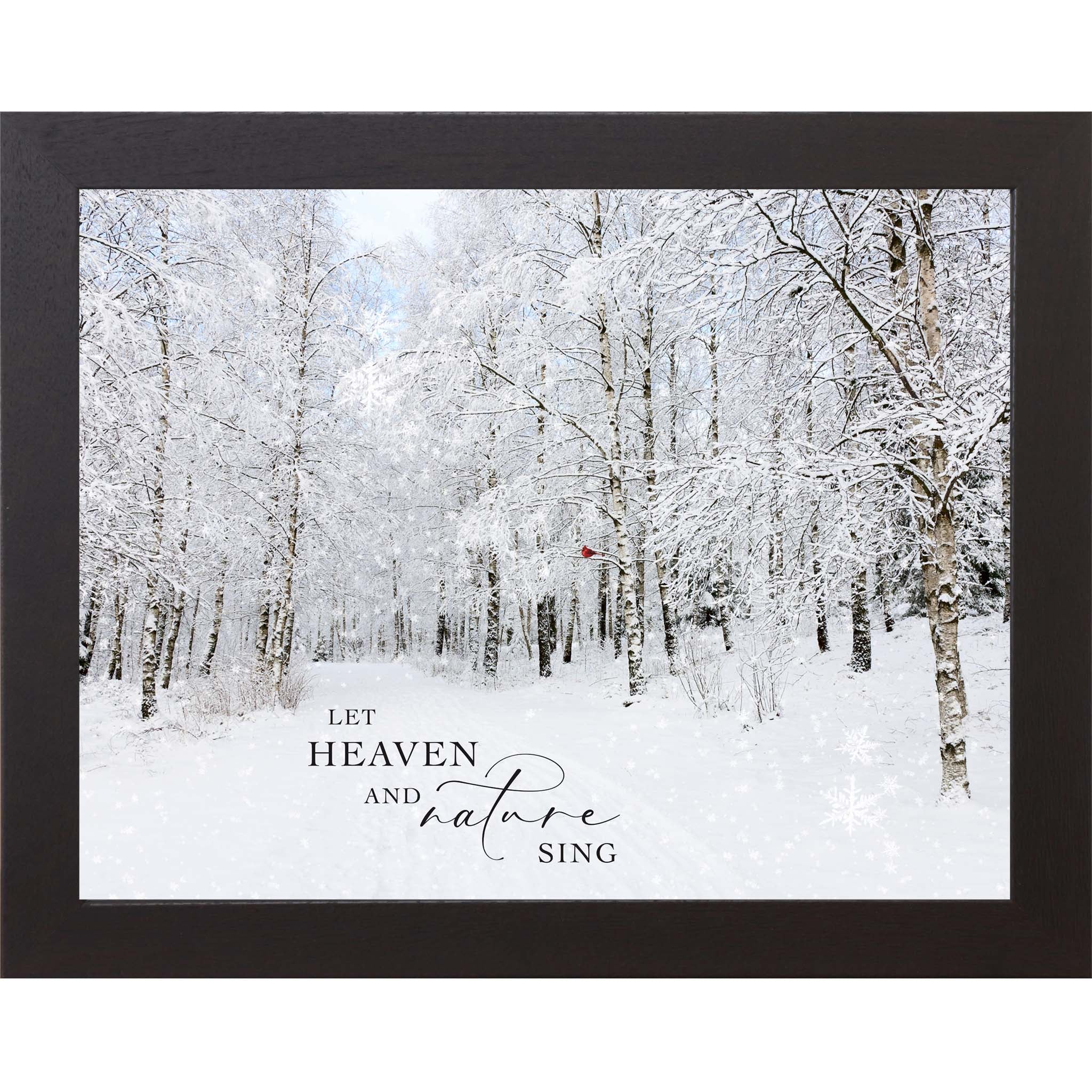 Let Heaven and Nature Sing Wall Art – Christian Winter Scene with Cardinal (SN339)