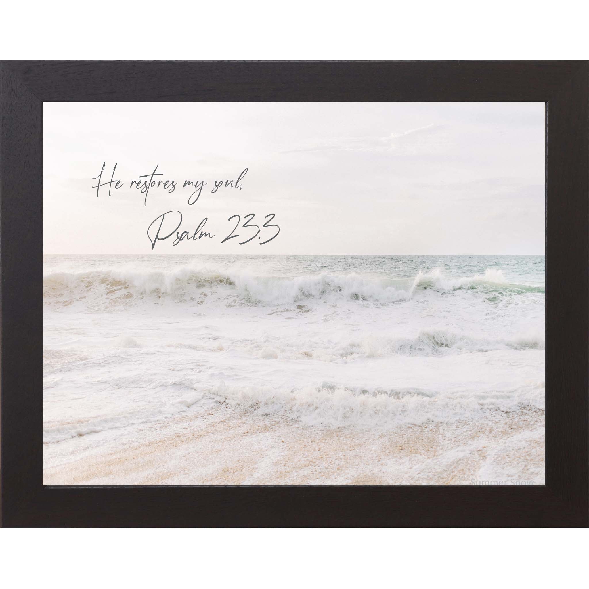 He Restores My Soul – Psalm 23:3 Beach Wall Art, Christian Coastal Decor (SS130)