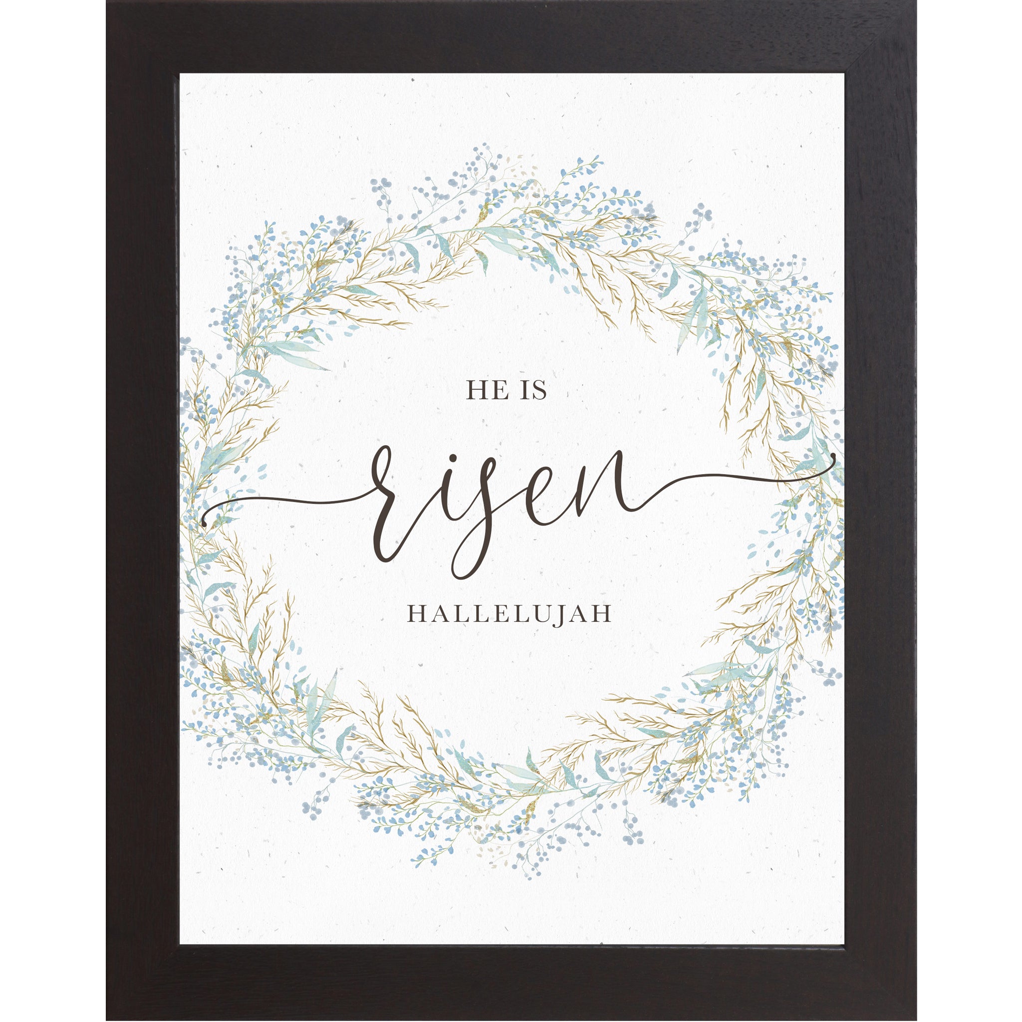 He Is Risen Wall Art – Hallelujah Easter Floral Wreath (SB135)