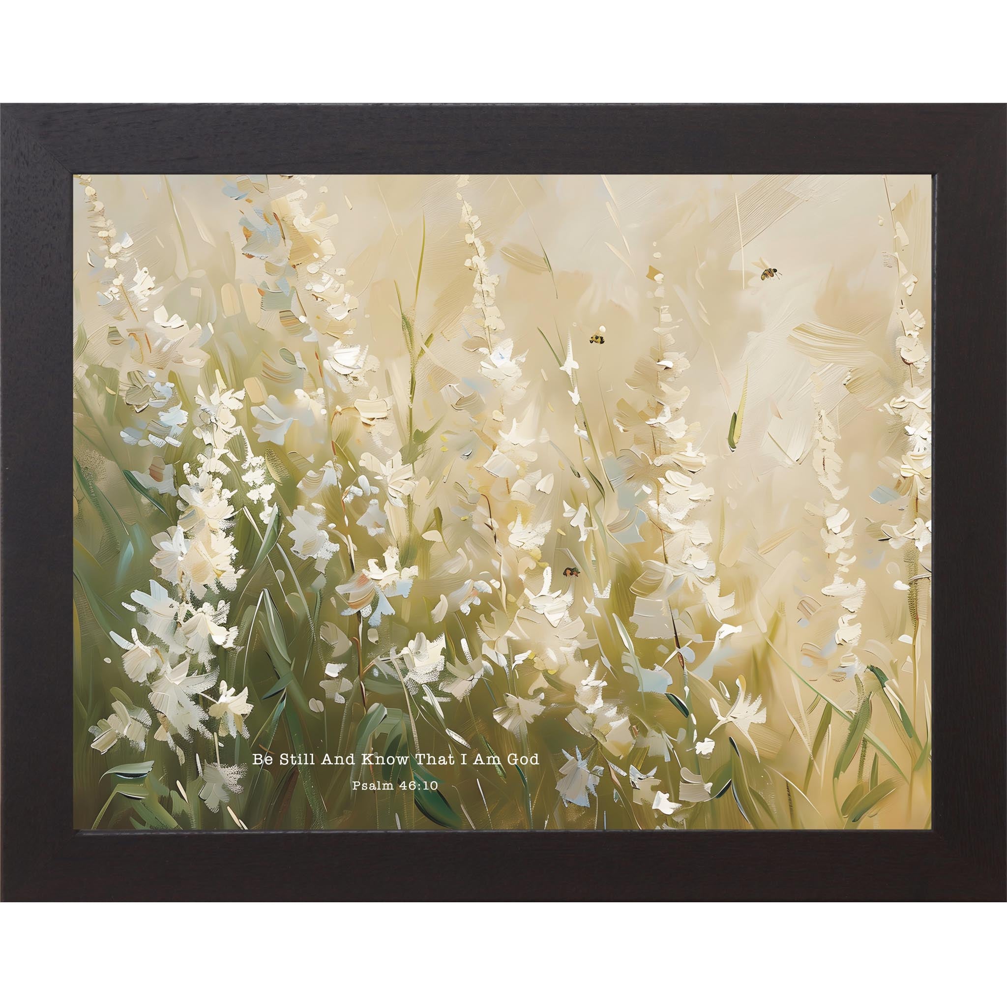 Be Still And Know That I Am God Wall Art – Psalm 46:10 Floral Decor (SB147)