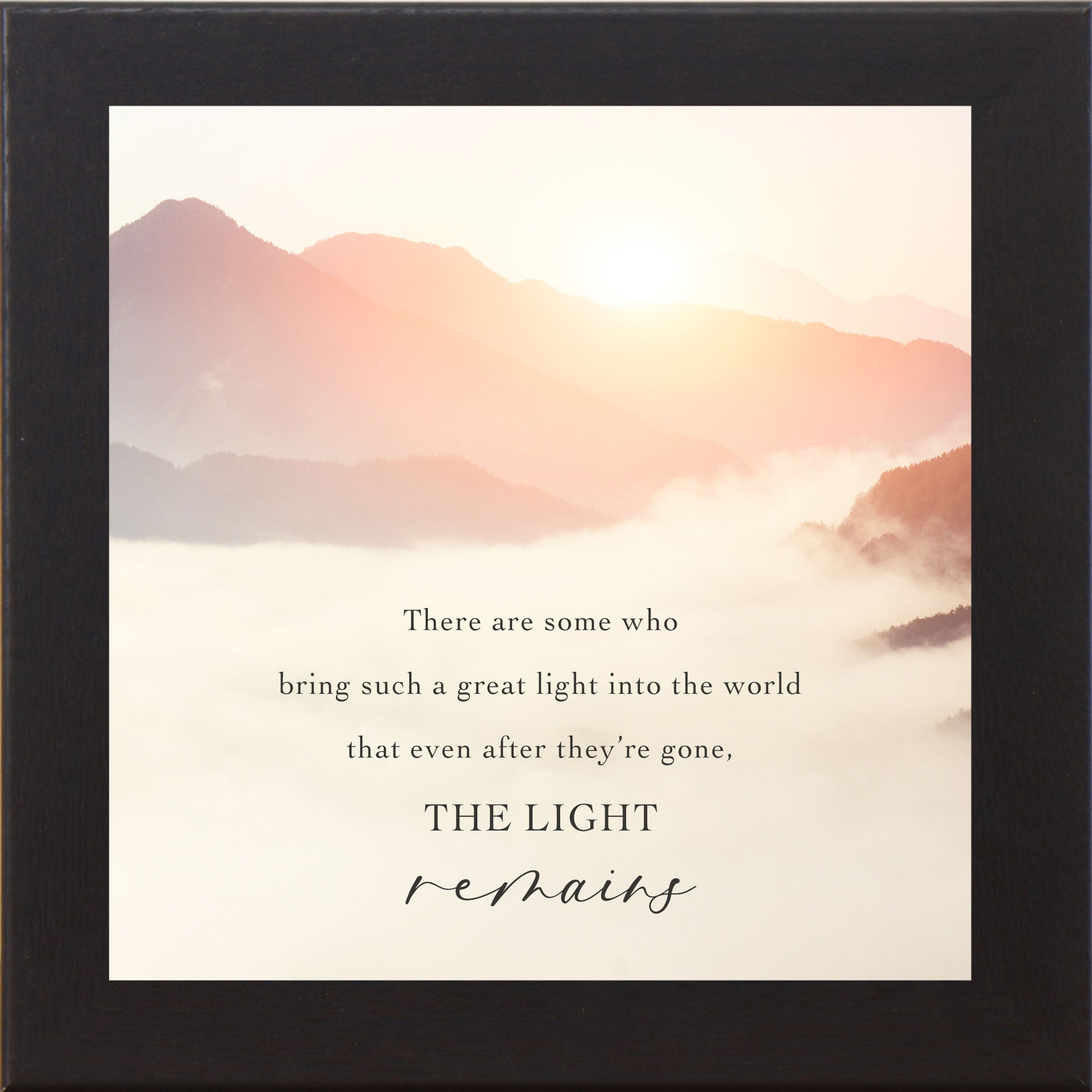 The Light Remains – Inspirational Framed Wall Art, Misty Morning | SN184