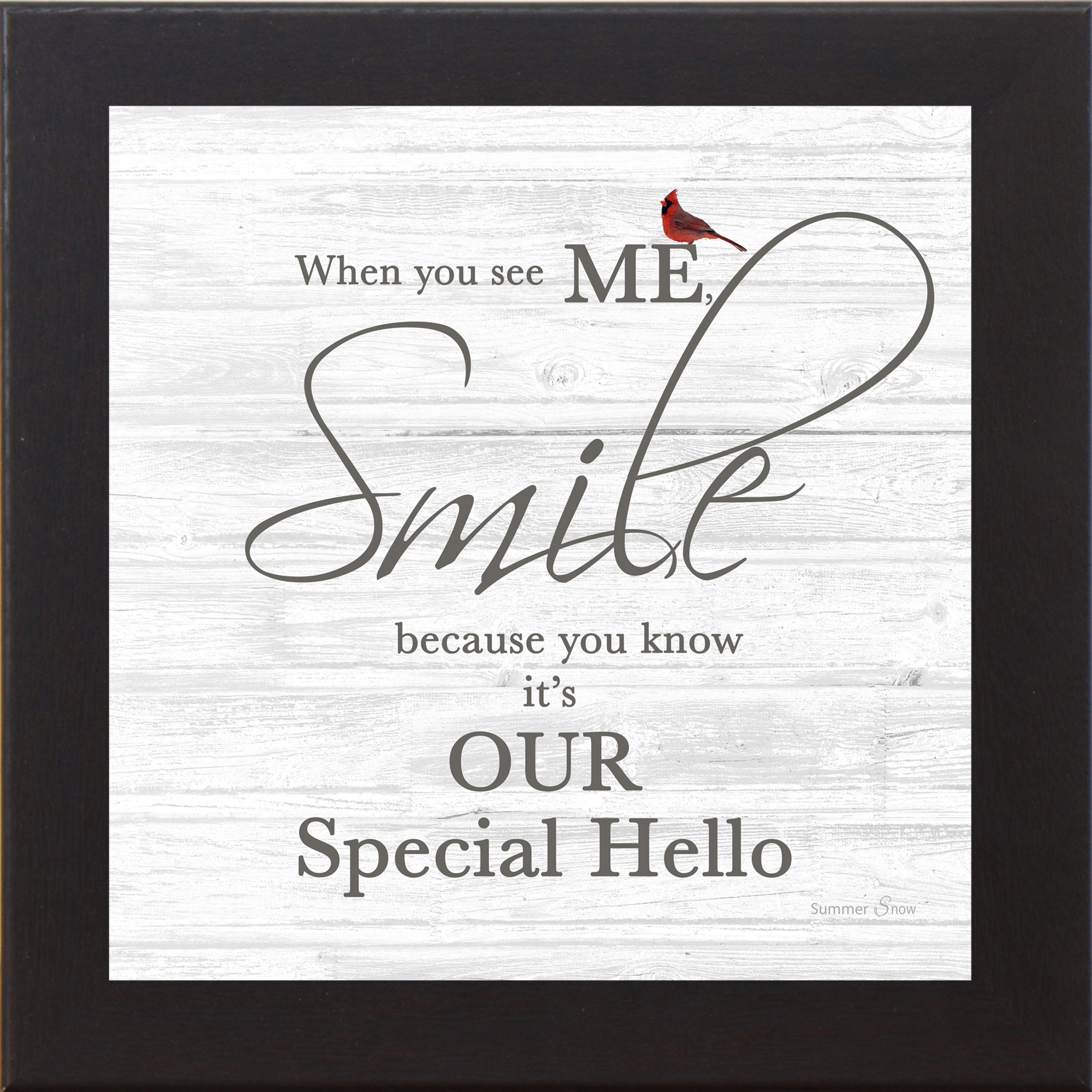 When You See Me Smile – Cardinal Sympathy Framed Wall Art | Gentle Remembrance Decor (SSA592)