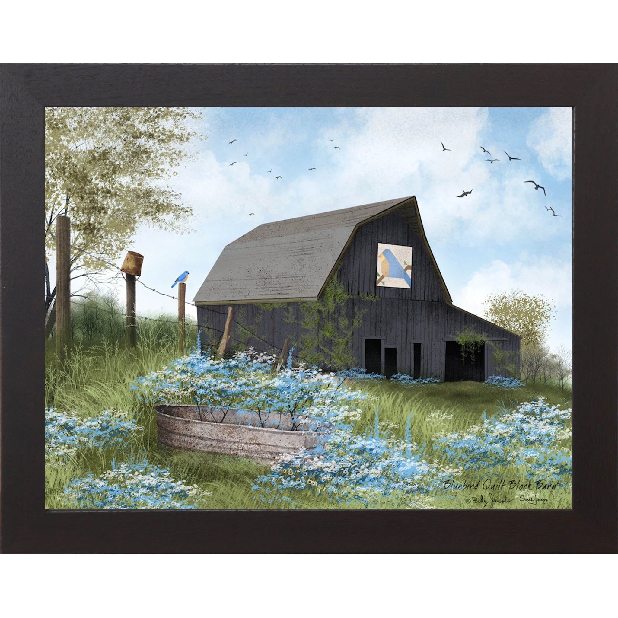 Framed 'Quilt Barn' Art Print By Billy Jacobs - BJ191A Wall Plaque