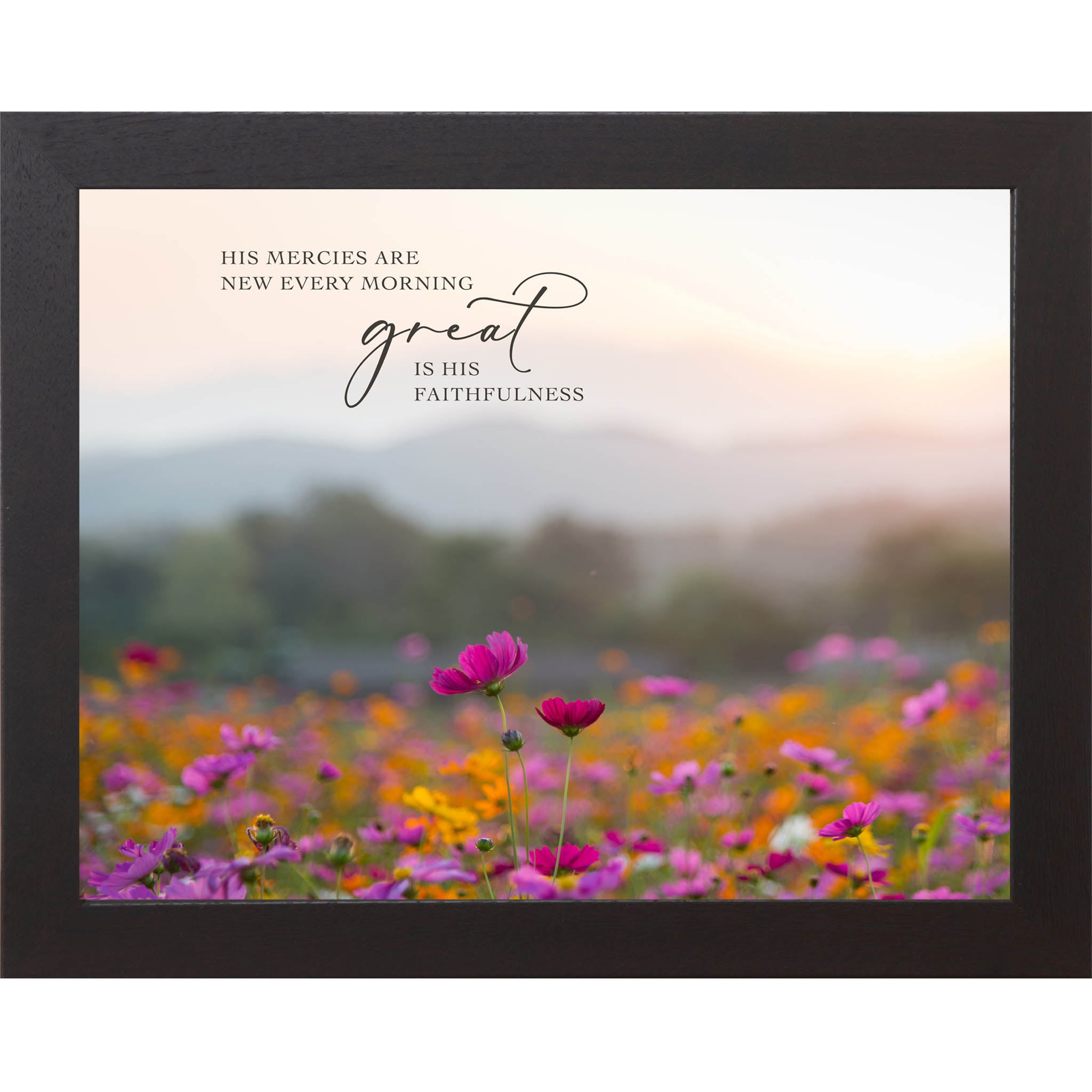 His Mercies Are New Every Morning Wall Art – Floral Scripture Decor, Lamentations 3 Art (SB153)