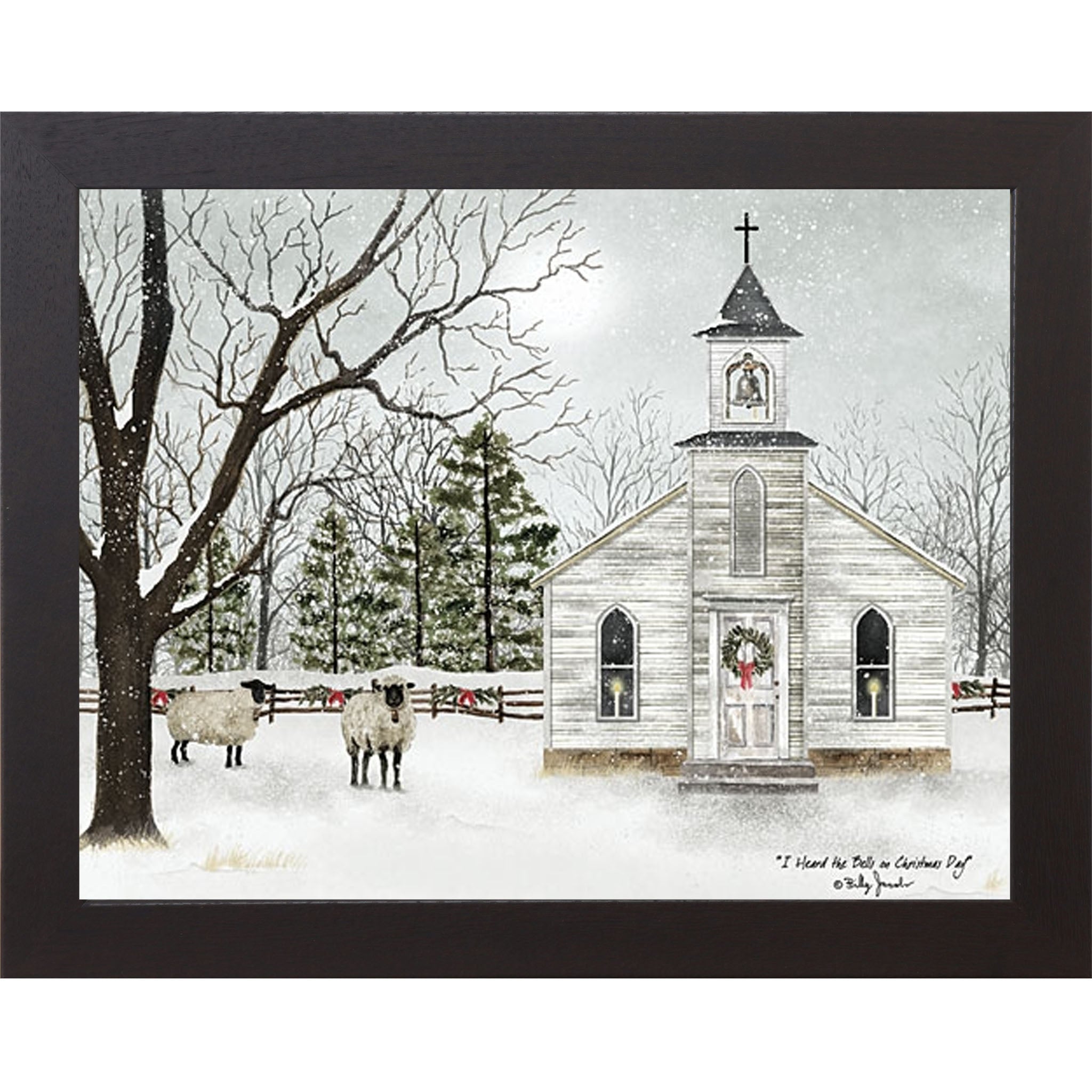 I Heard the Bells on Christmas Day – Christmas Church Framed Wall Art by Billy Jacobs (BJ1098) - Summer Snow Art