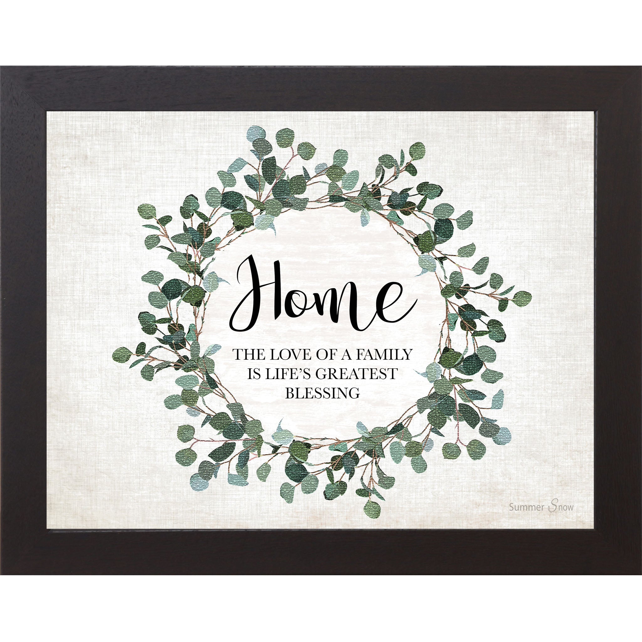 Home – The Love of a Family Framed Wall Art | Floral Wreath Home Decor (SSA190)