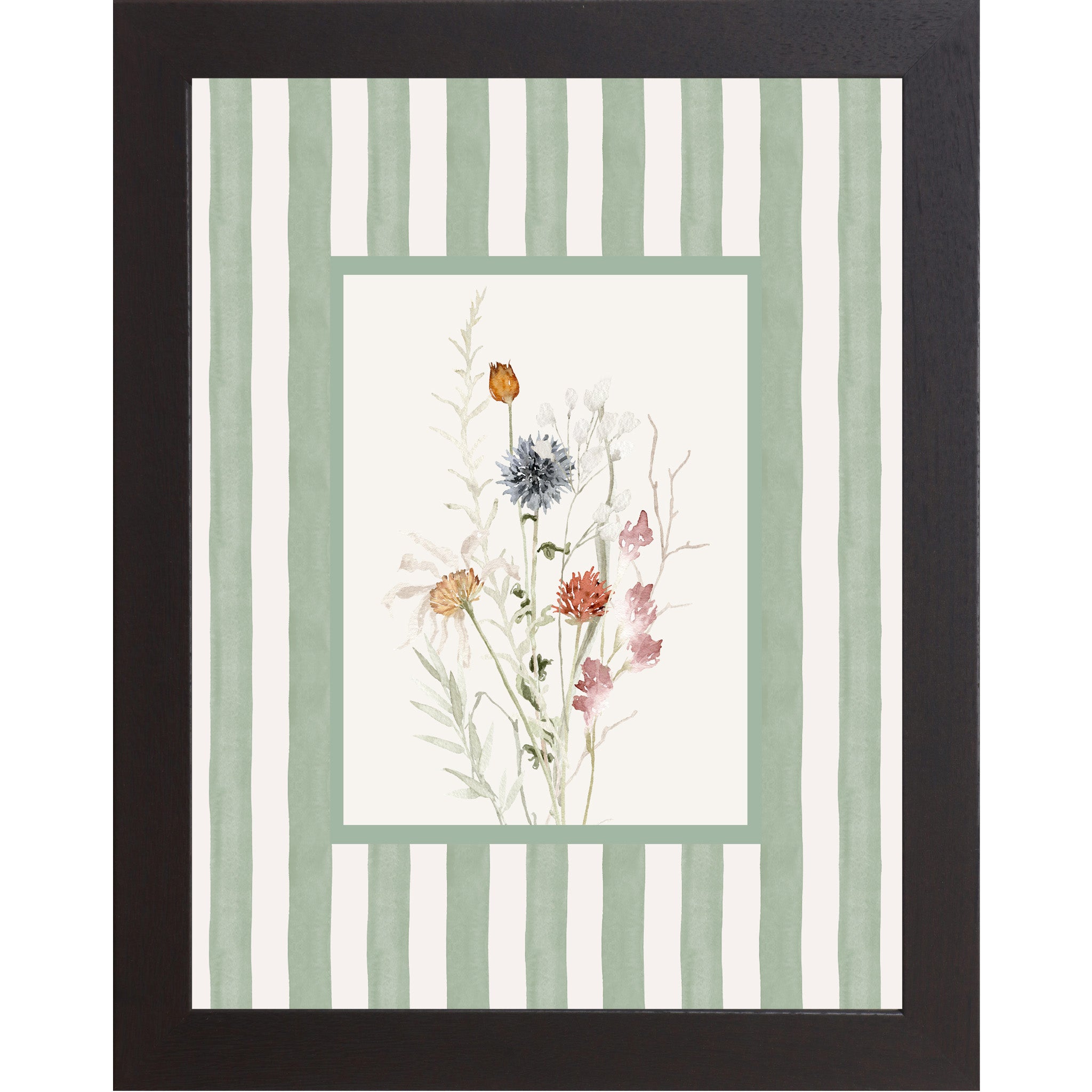 floral art✼•• Striped Floral Spring Wall Art | No Words Pastel Framed Decor