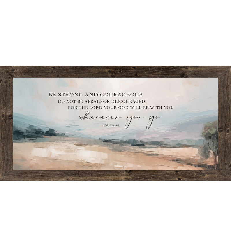 Be Strong and Courageous Wall Art – Joshua 1:9 Terracotta Wide ...