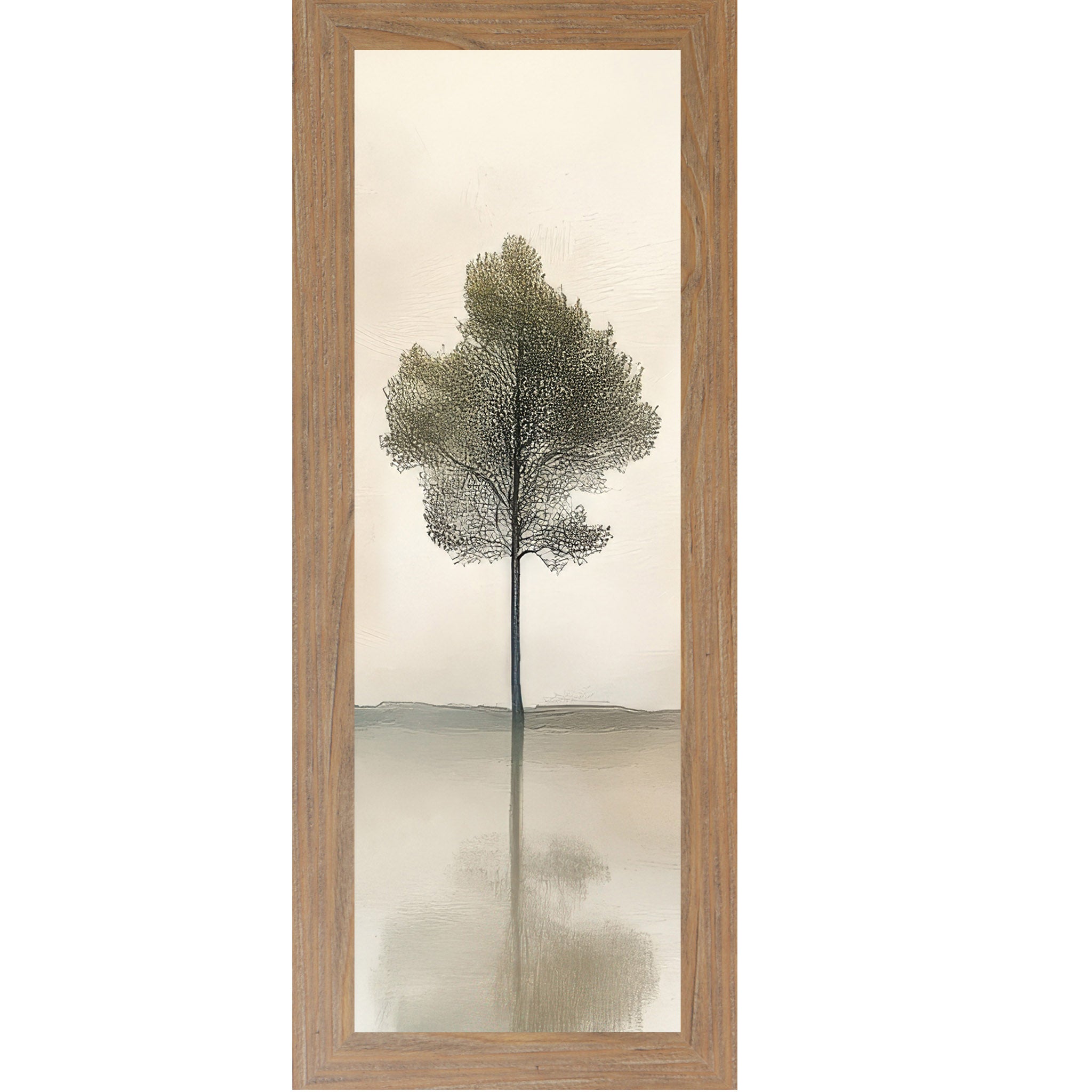 Standing Quietly – Minimalist Tree Wall Art, Calm Solitude Nature Decor, Neutral Landscape (SB904) - Summer Snow Art