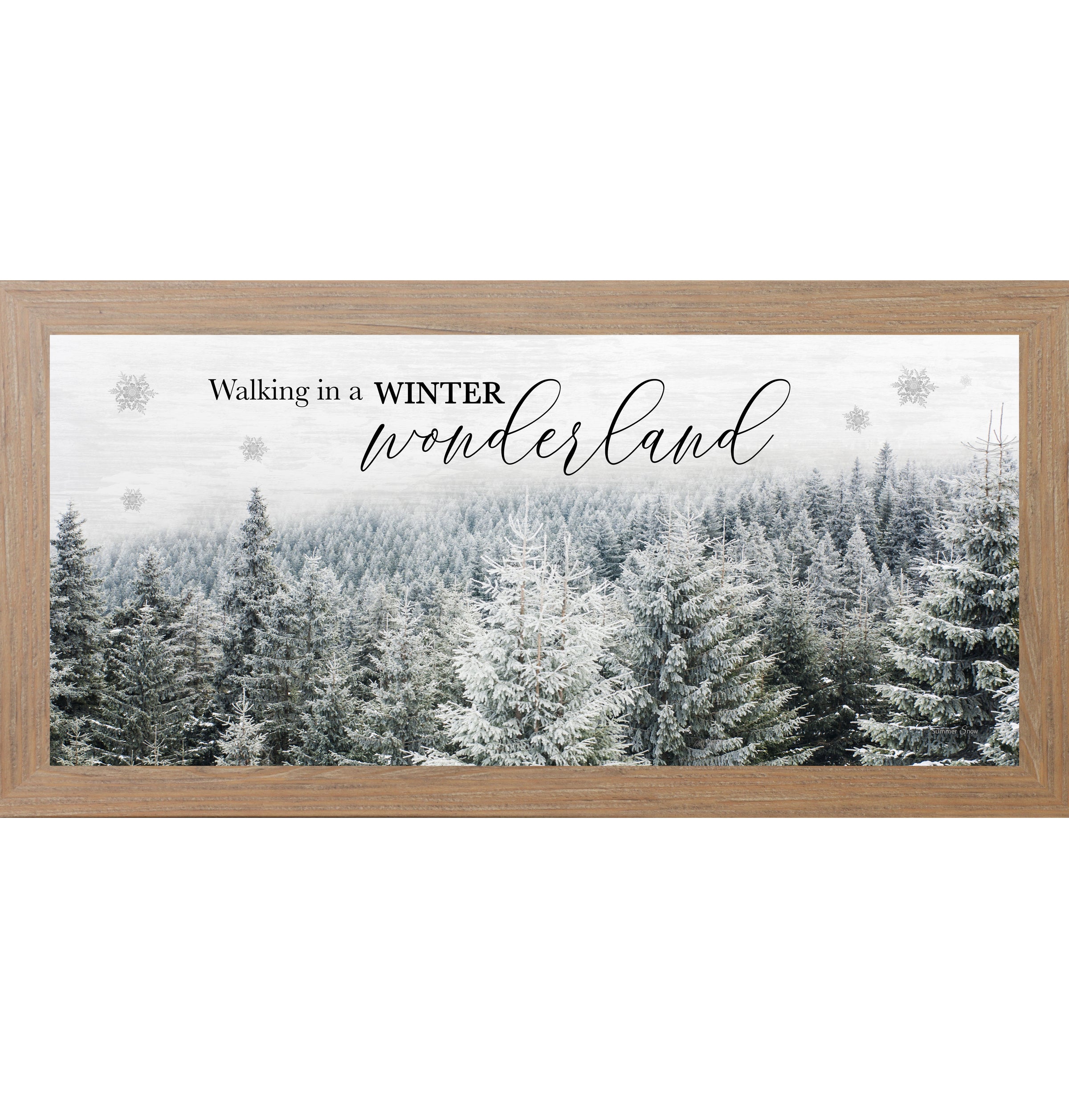 Walking in a Winter Wonderland – Snowy Evergreen Forest Framed Wall Art | Winter Decor (SS1363)