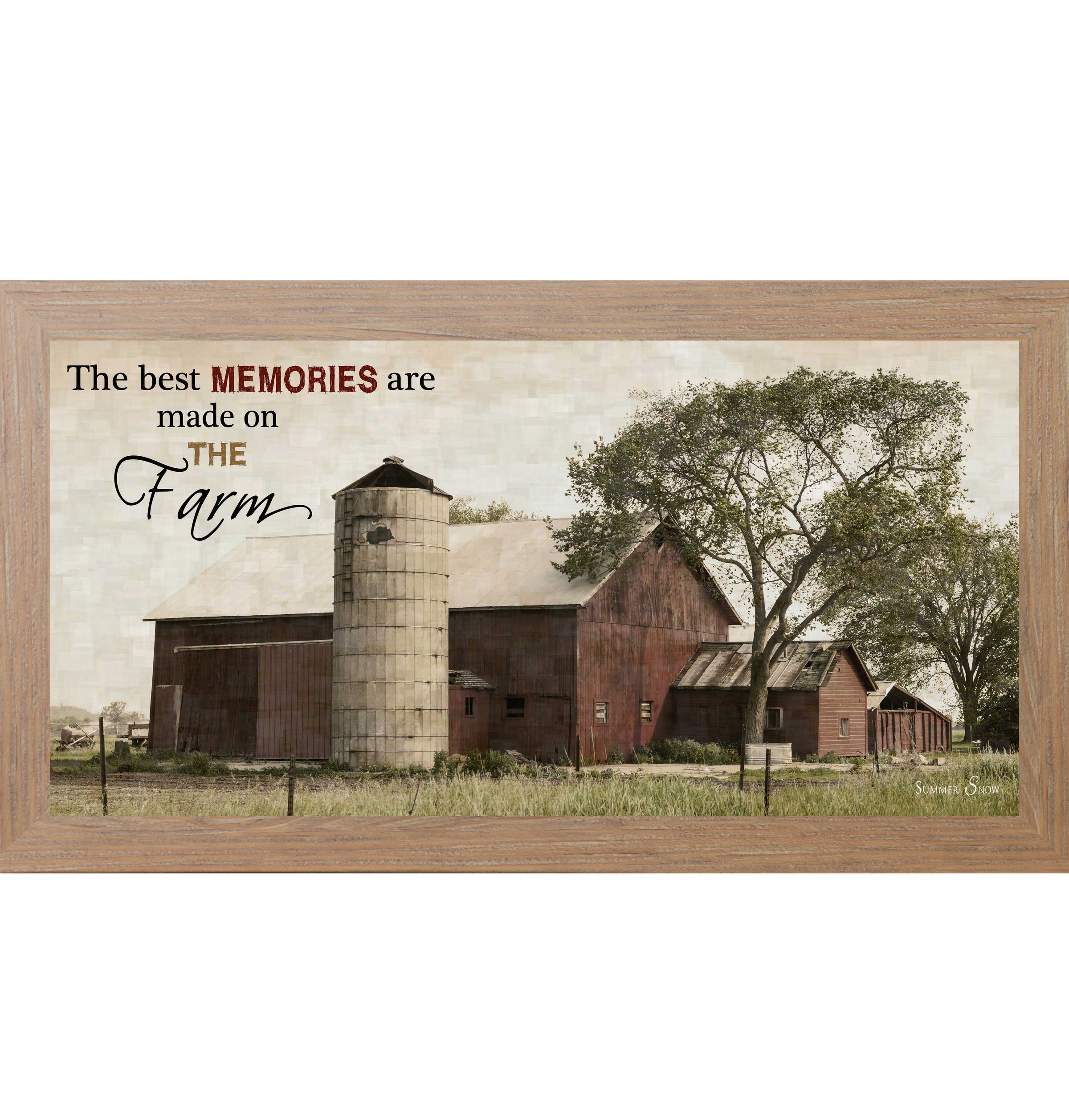 The Best Memories Are Made on the Farm – Rustic Barn Framed Wall Art | Farmhouse Decor (SSW1505)