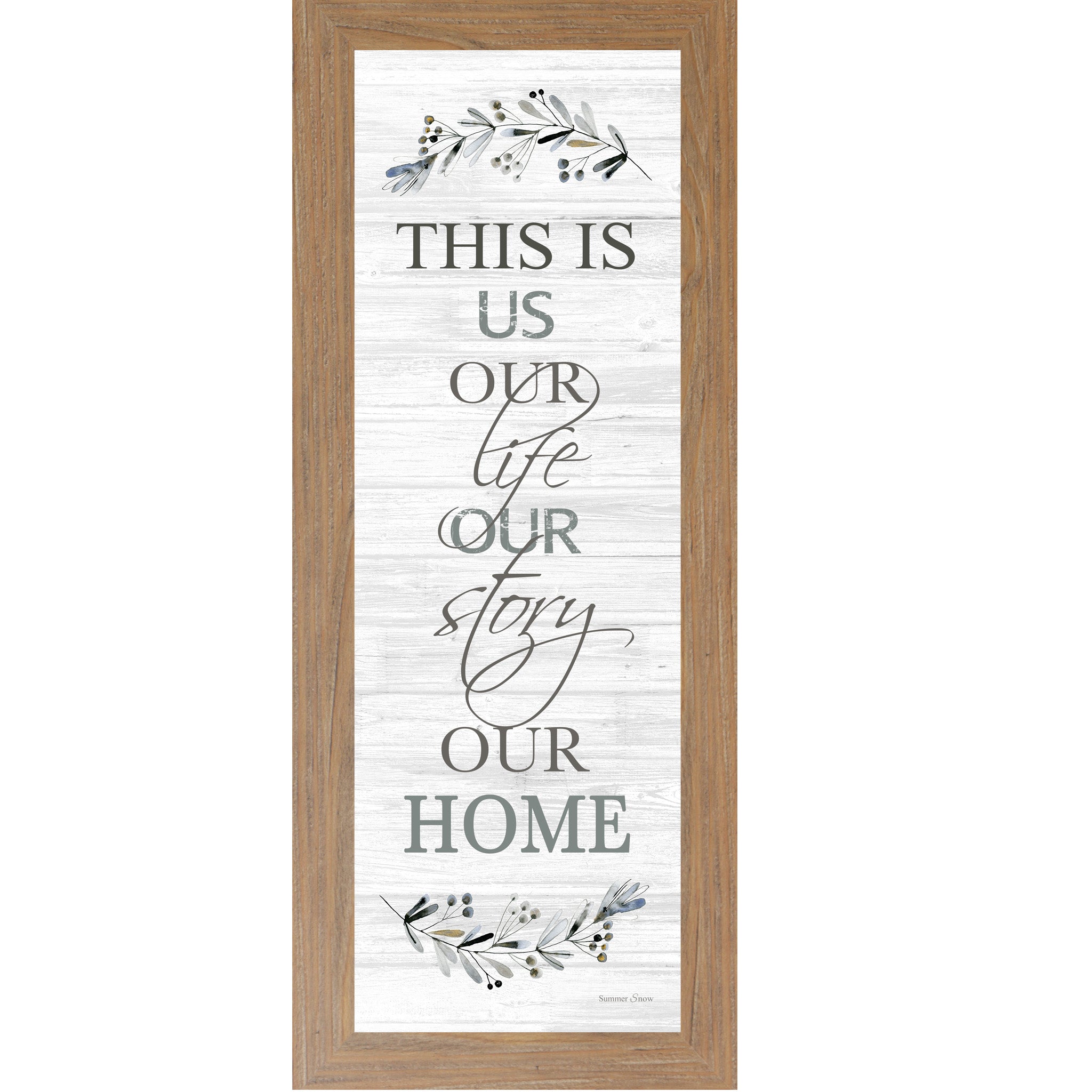 This Is Us Our Life Our Story Our Home – Family Statement Framed Wall Art | Vertical Home Decor (SSA82413)