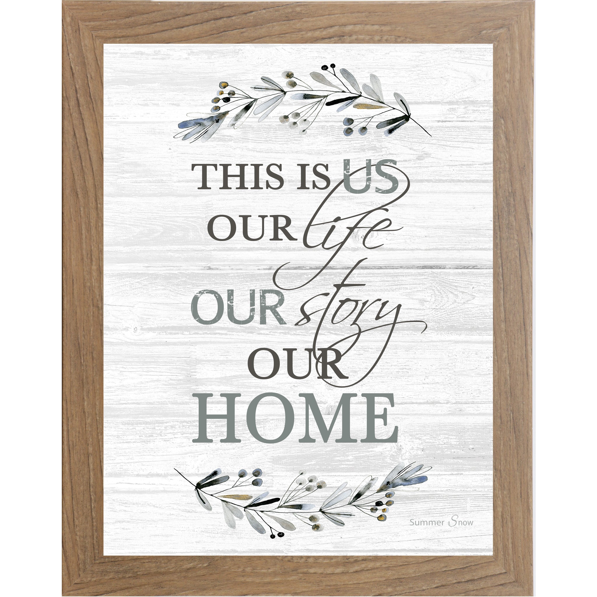 This Is Us Wall Art – Our Life Our Story Our Home | Neutral Vertical Farmhouse Decor (SSA41)