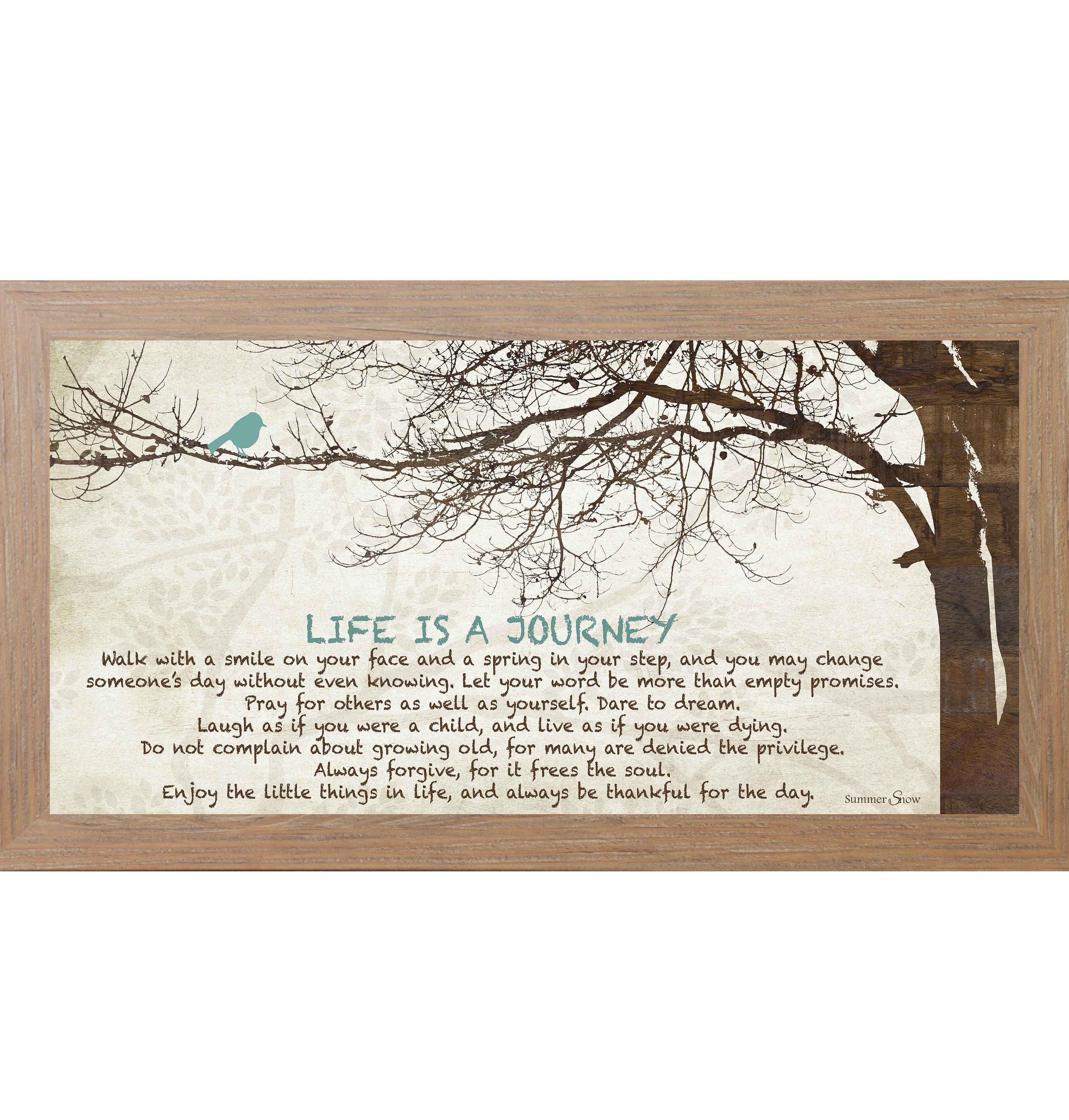 Life Is a Journey – Inspirational Framed Wall Art | Meaningful Quote with Tree & Bird Decor | SS1523