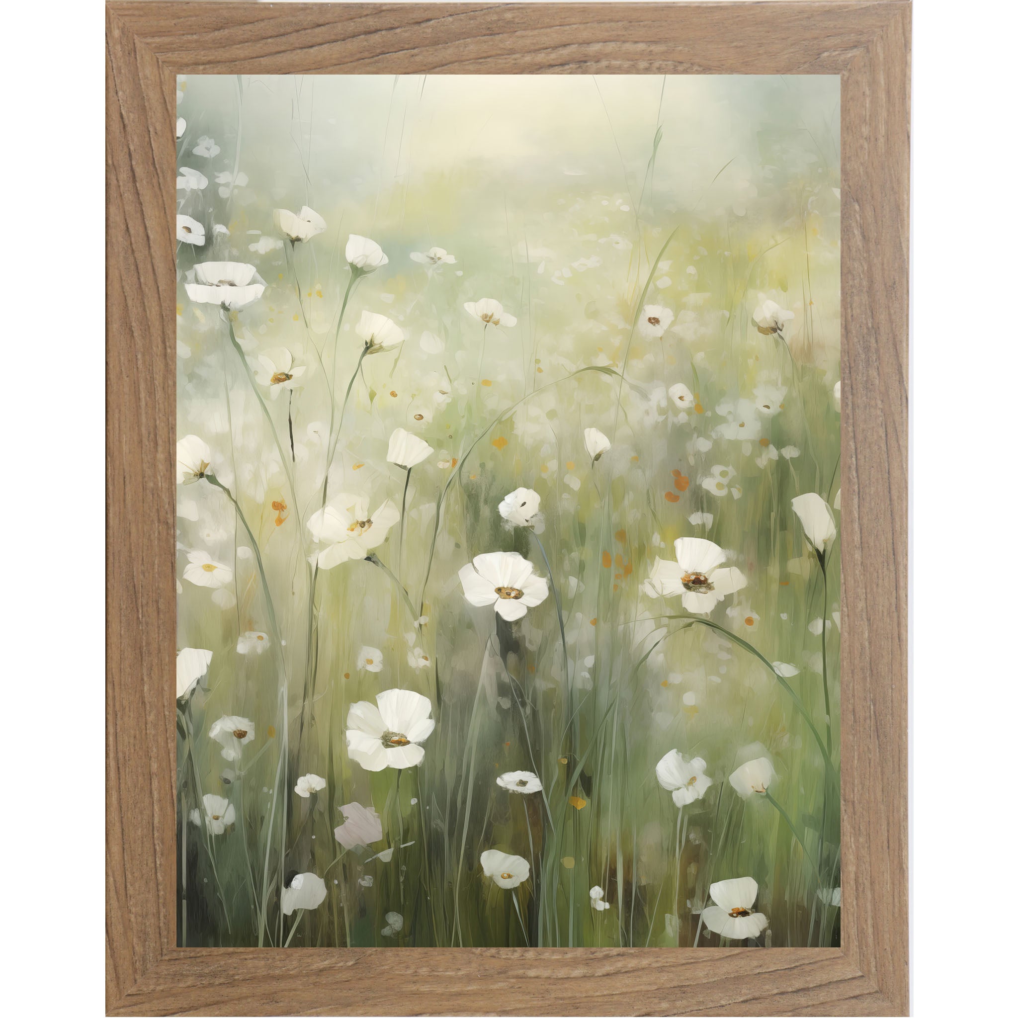 Watercolor Spring Floral Wall Art – No Words Soft Botanical Framed Art (SB124) - Summer Snow Art