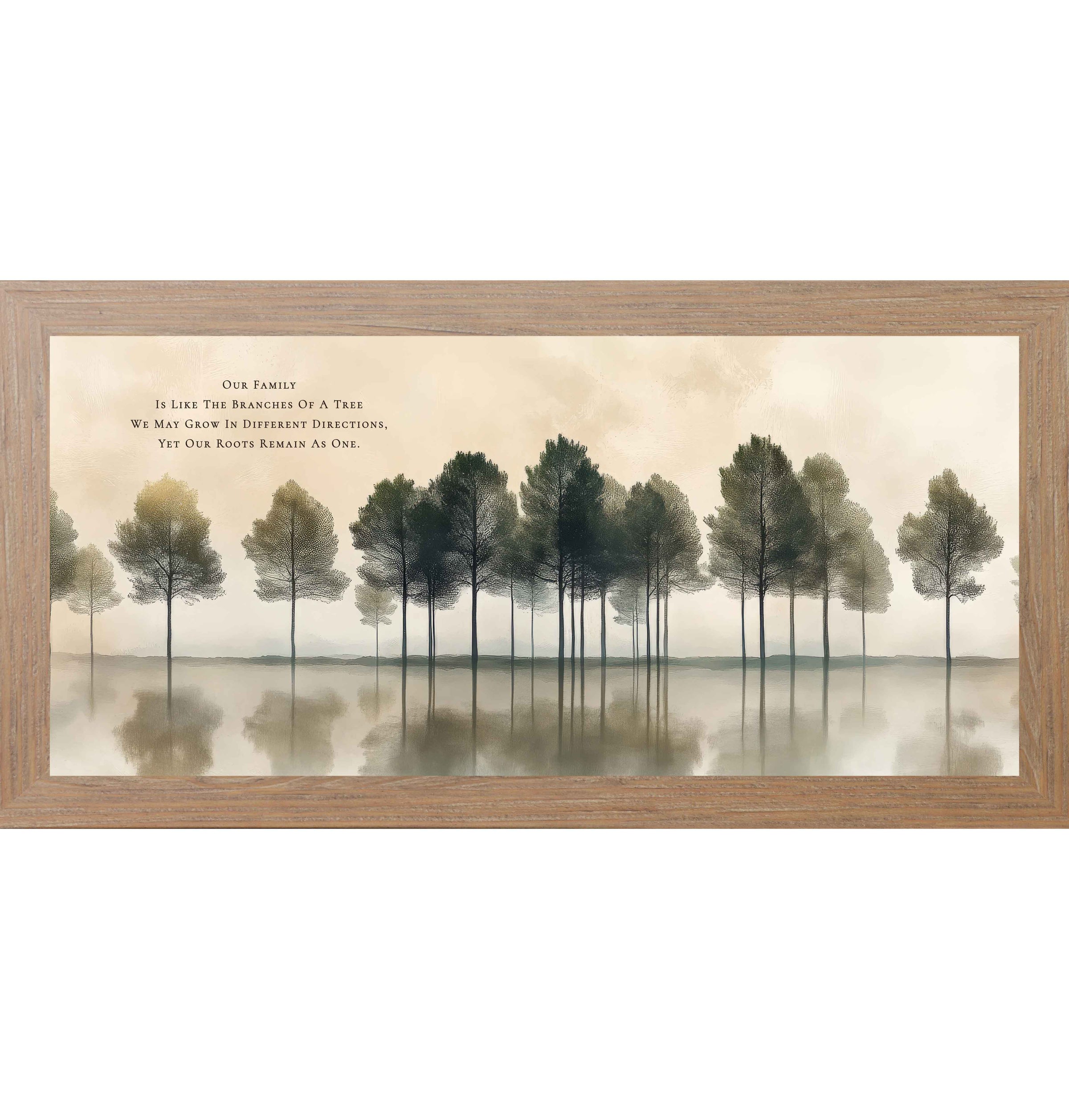 Our Family Is Like the Branches of a Tree Wall Art – Neutral Tree Reflection Family Quote (SB739)