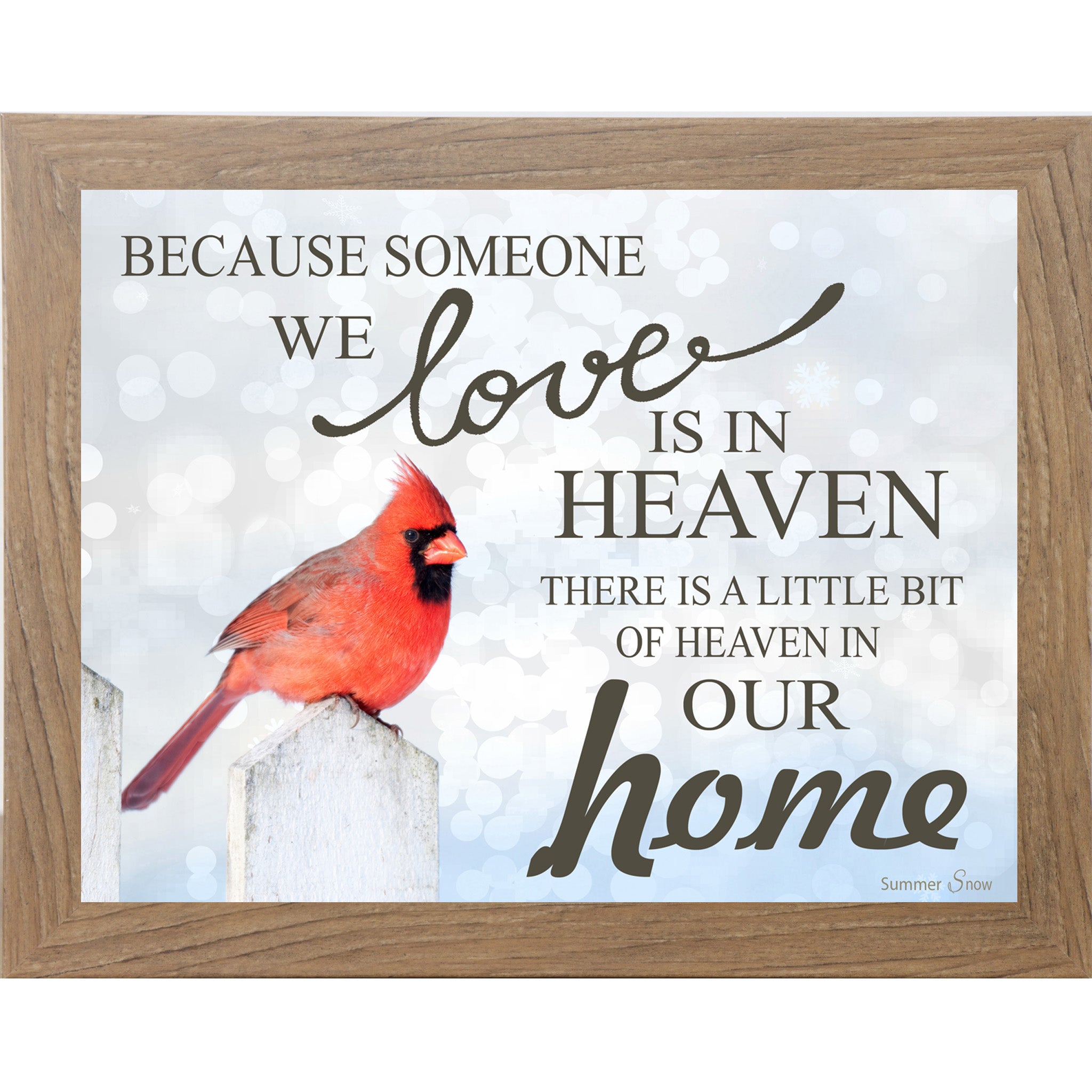Because Someone We Love Is in Heaven – Cardinal Sympathy Framed Wall Art | Remembrance Decor (SS9719)