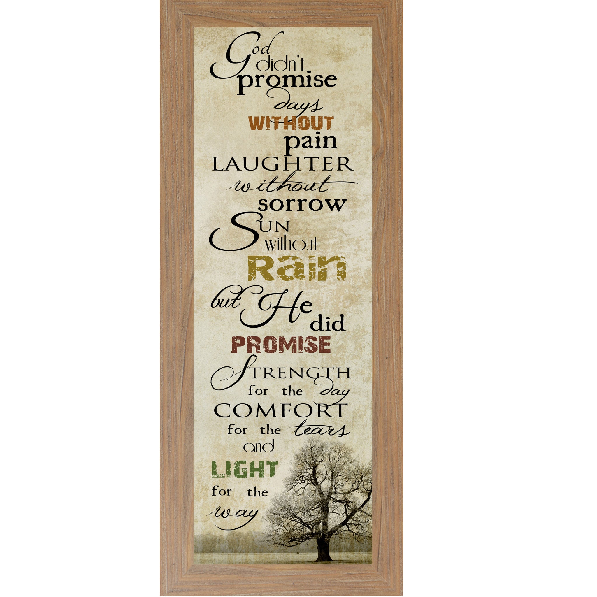 God Didn’t Promise – Inspirational Christian Framed Wall Art | Faith & Strength Quote (SS5201)