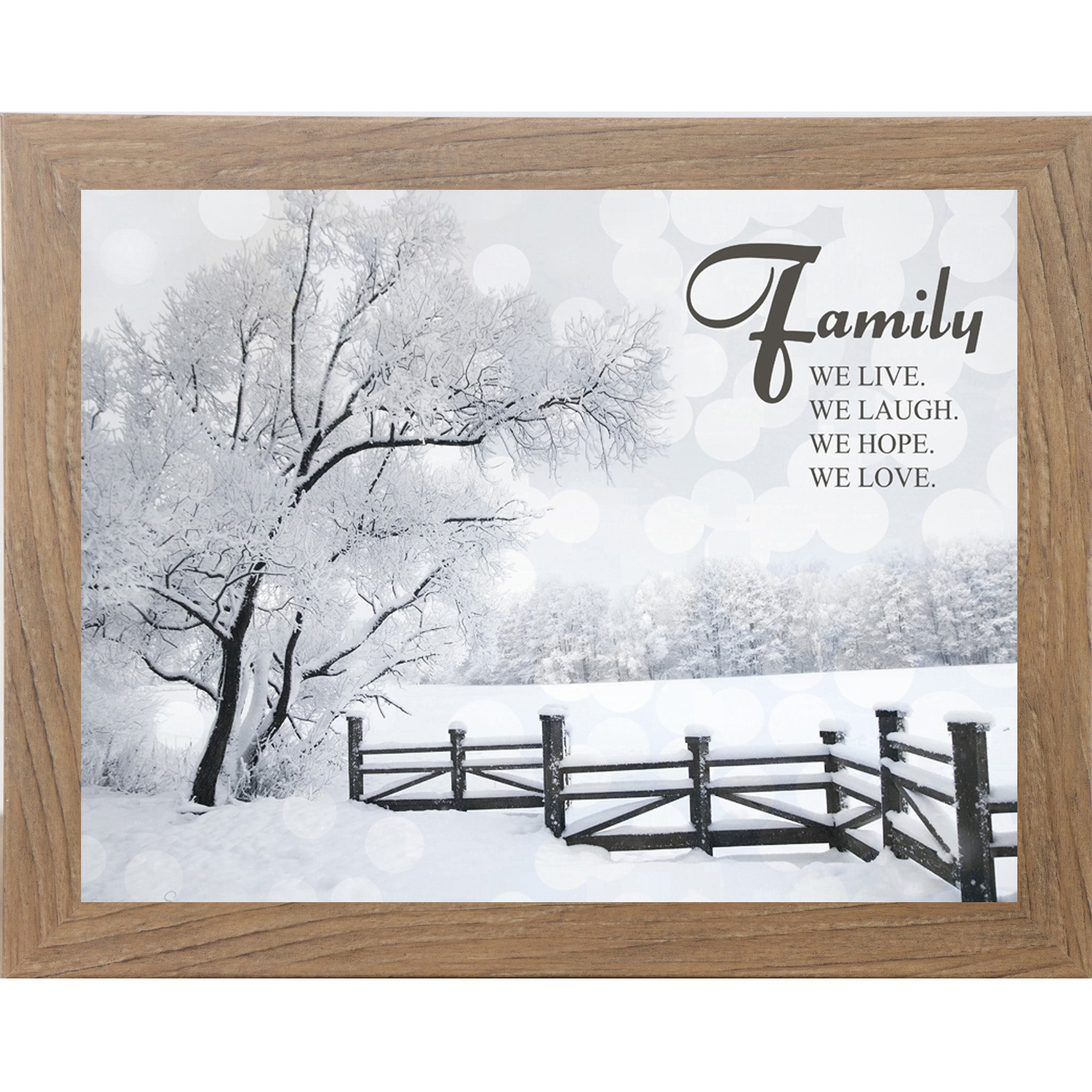 Family – We Live, We Laugh, We Hope, We Love – Framed Winter Family Wall Art (SSA099)