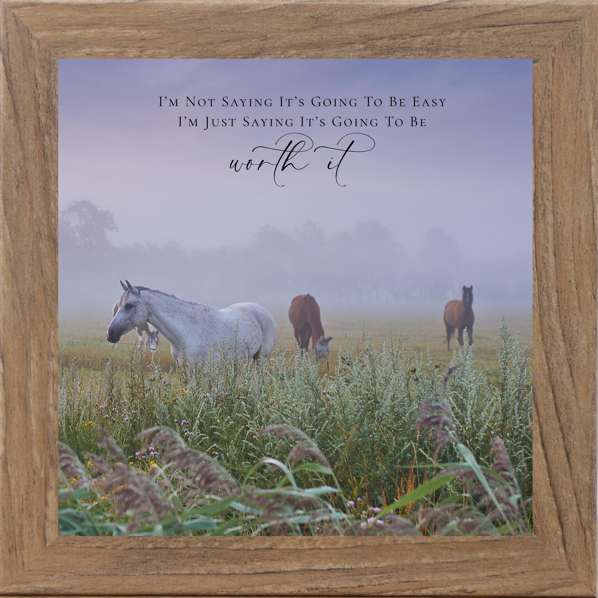 It’s Going To Be Worth It – Horse Meadow Wall Art with Inspirational Quote | SB302 - Summer Snow Art