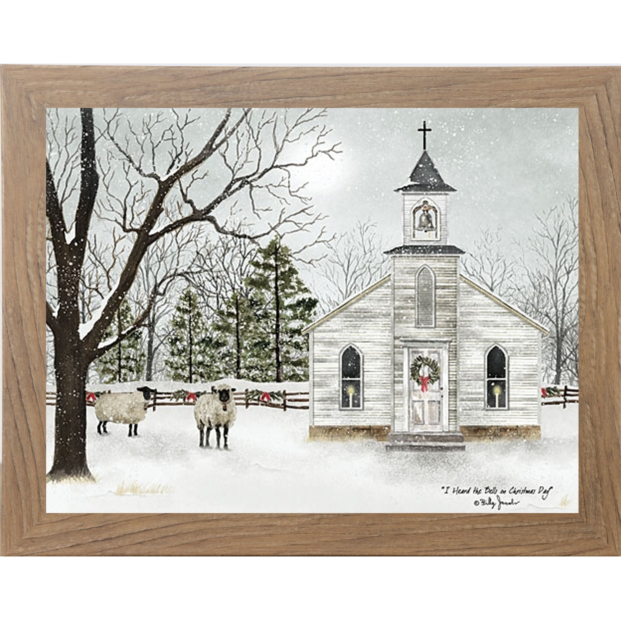 I Heard the Bells on Christmas Day – Christmas Church Framed Wall Art by Billy Jacobs (BJ1098) - Summer Snow Art