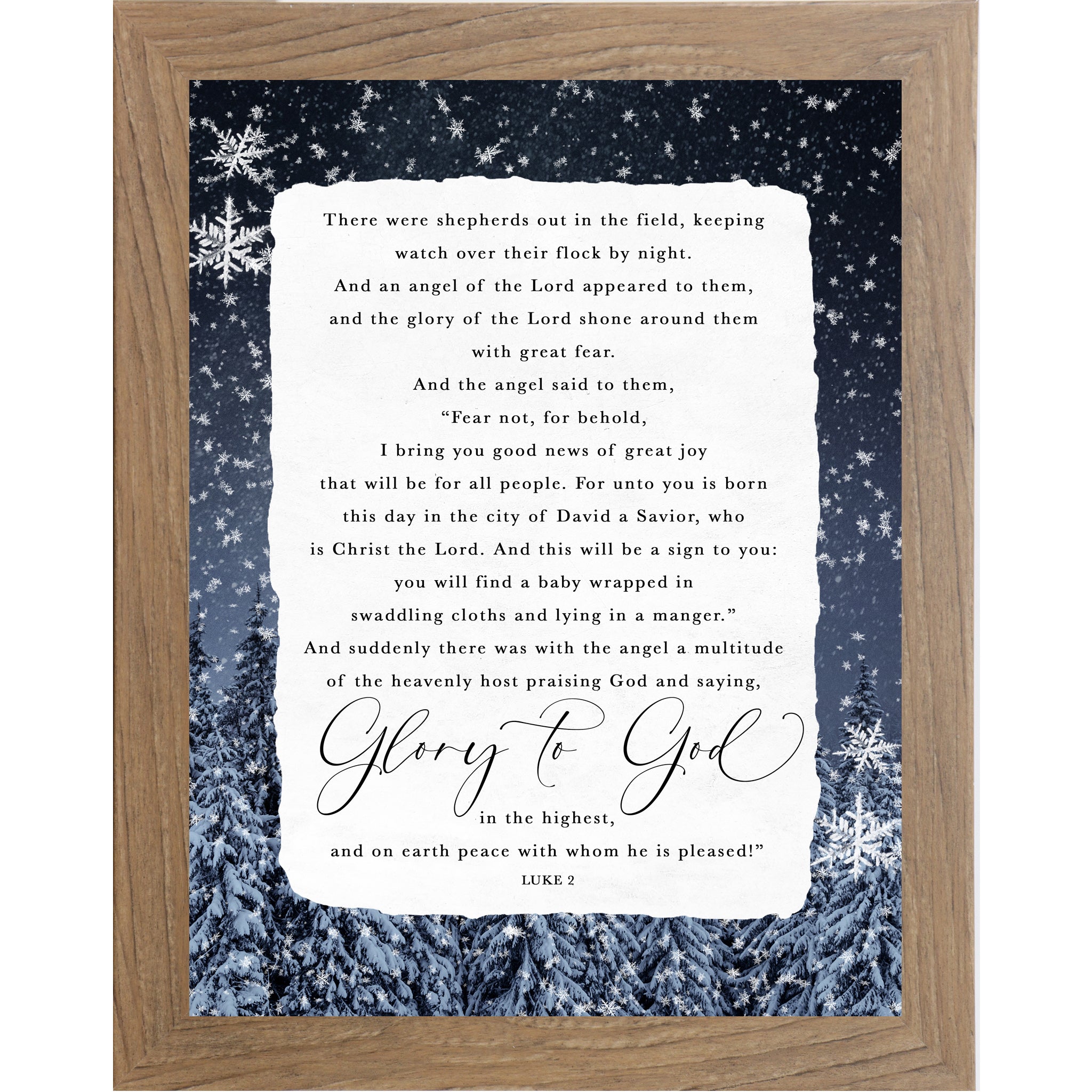 “Glory to God in the Highest” – Angels Appeared to the Shepherds, Luke 2 Christmas Wall Art (SA417) - Summer Snow Art