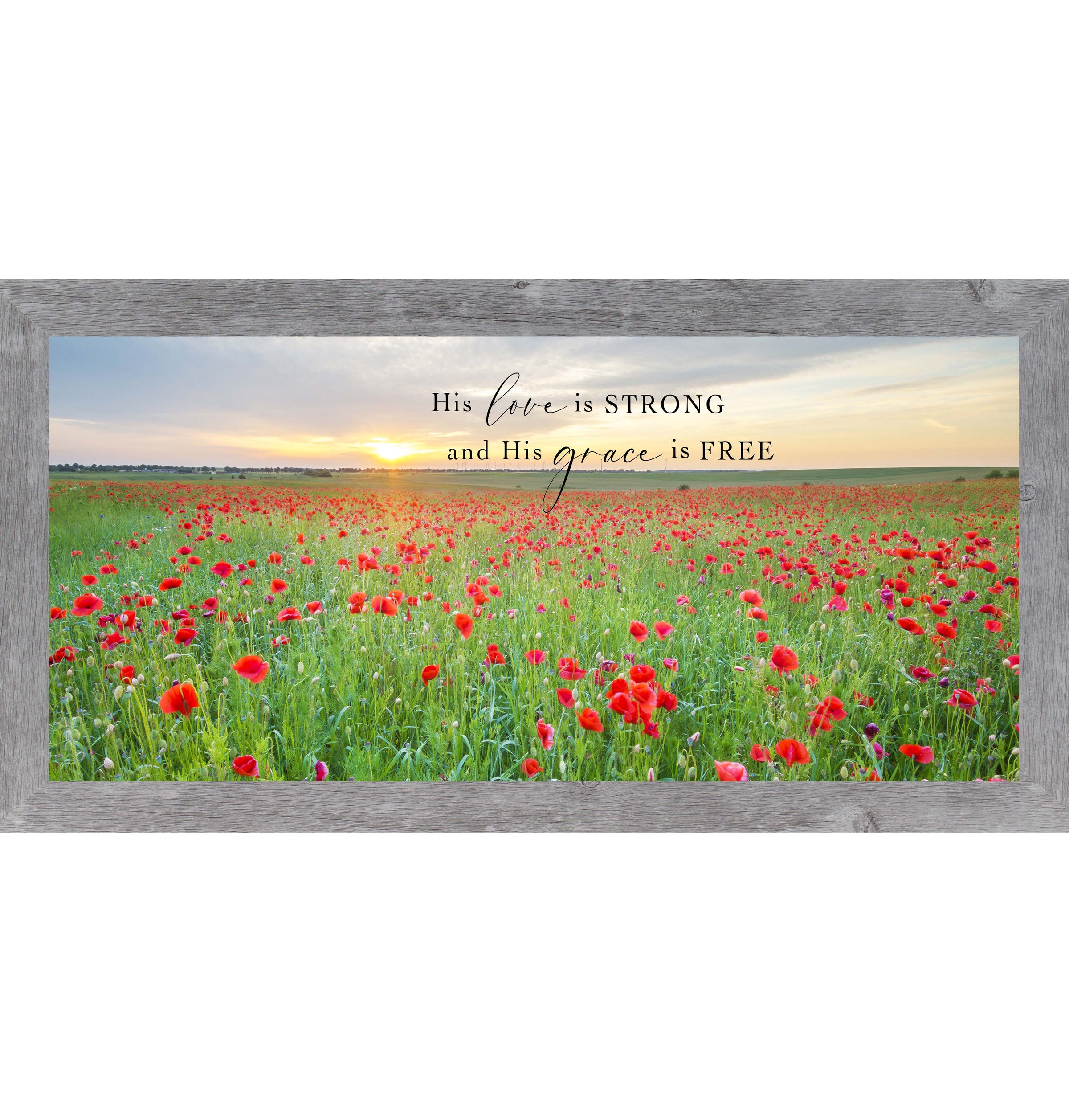 His Love Is Strong and His Grace Is Free – Framed Christian Wall Art NS627