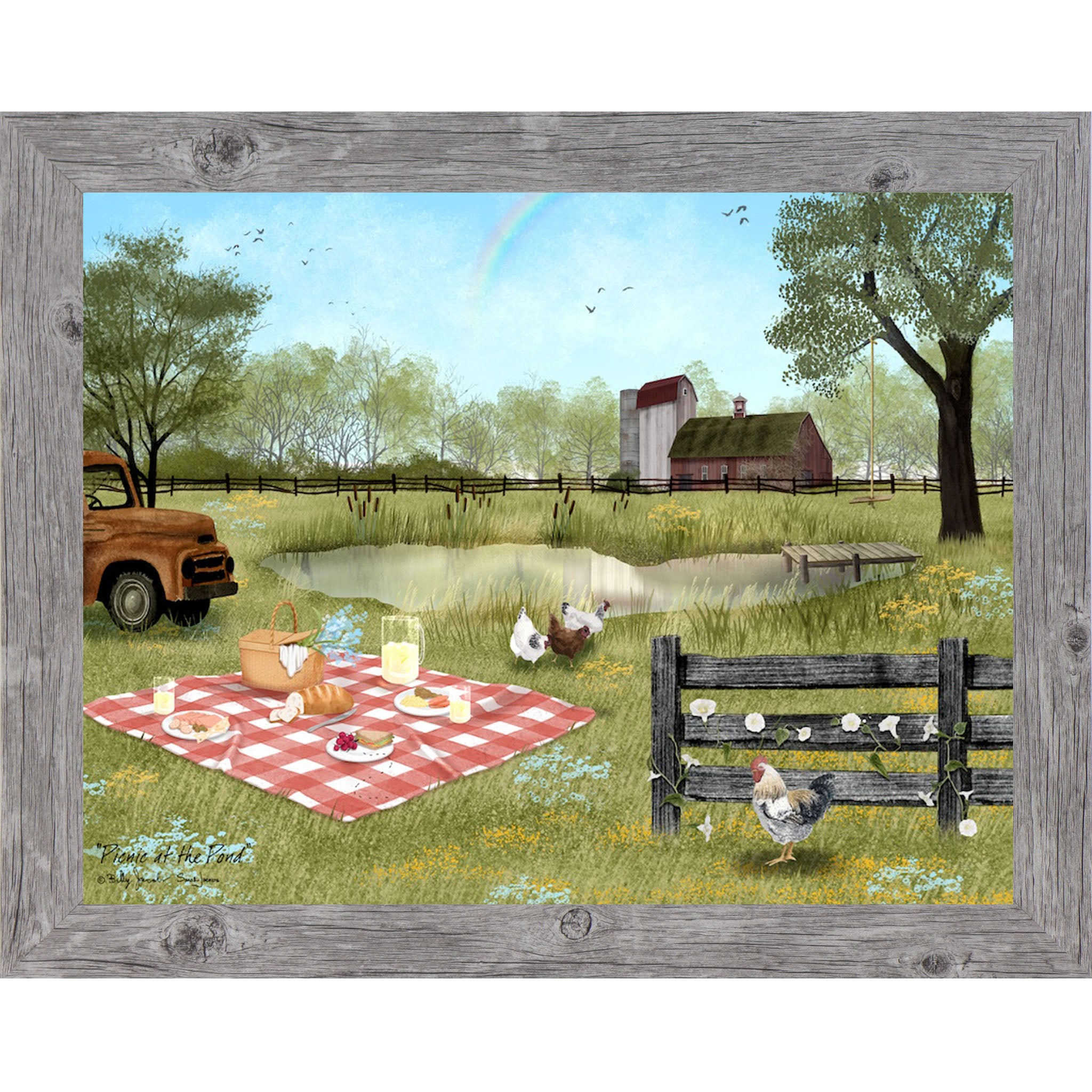 Picnic At The Pond by Billy Jacobs BJ1394 - Summer Snow Art