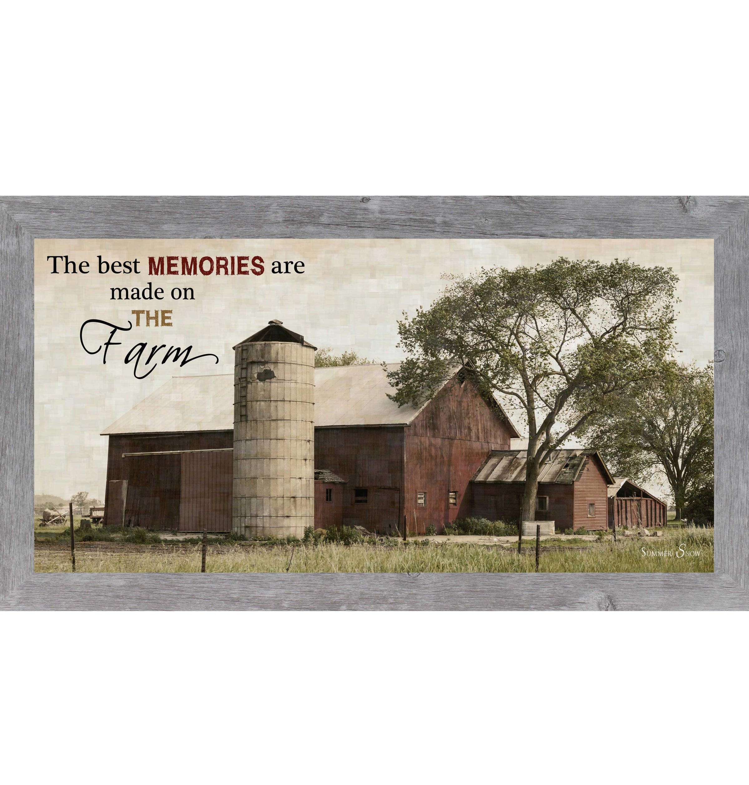 The Best Memories Are Made on the Farm – Rustic Barn Framed Wall Art | Farmhouse Decor (SSW1505)