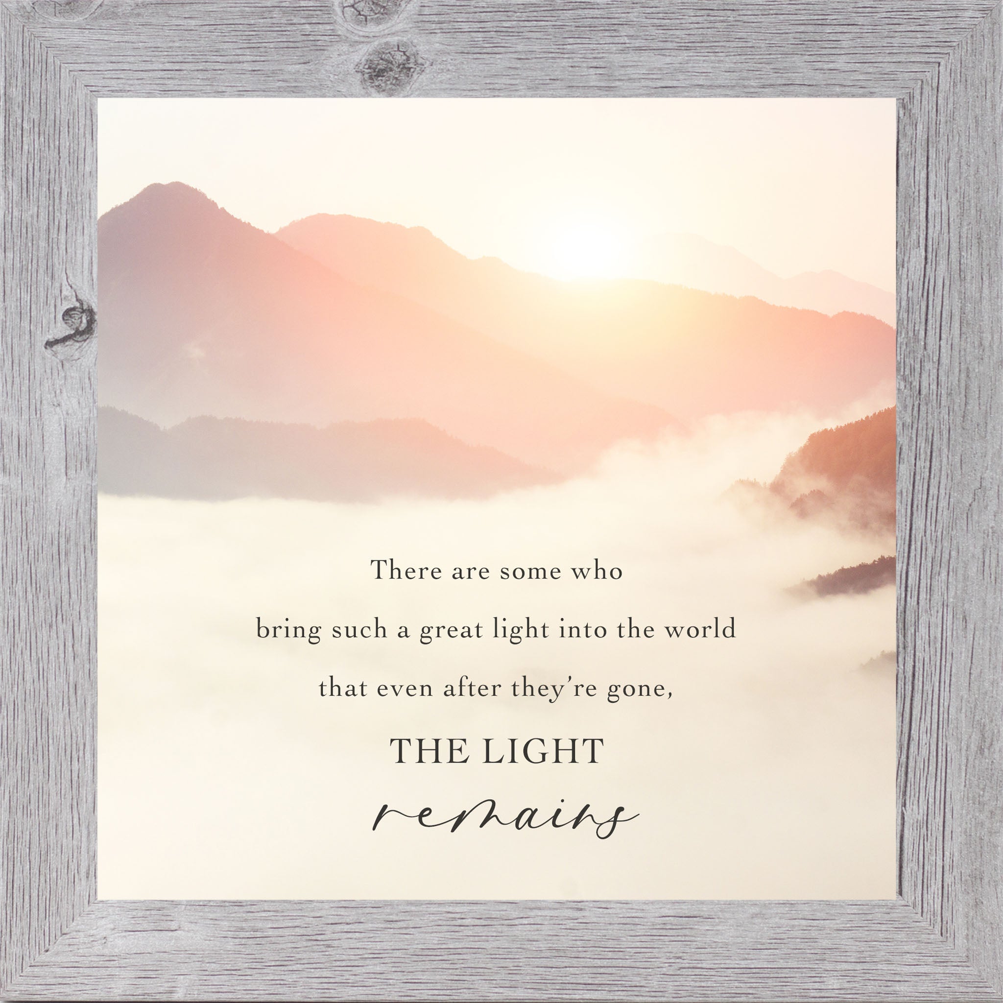 The Light Remains – Inspirational Framed Wall Art, Misty Morning | SN184