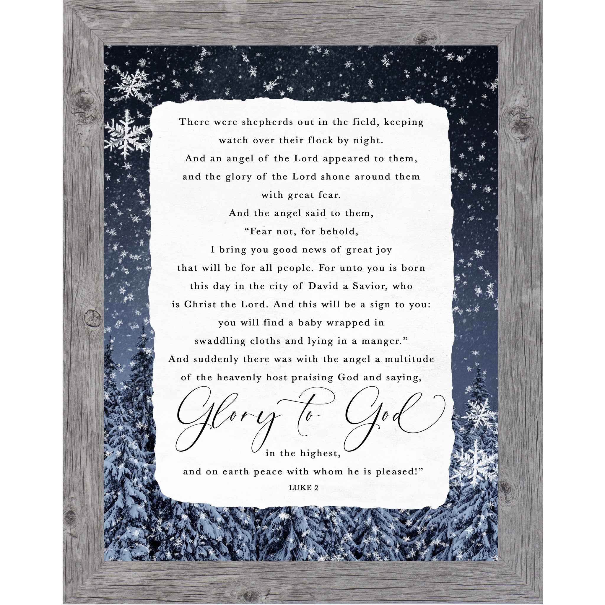 “Glory to God in the Highest” – Angels Appeared to the Shepherds, Luke 2 Christmas Wall Art (SA417) - Summer Snow Art