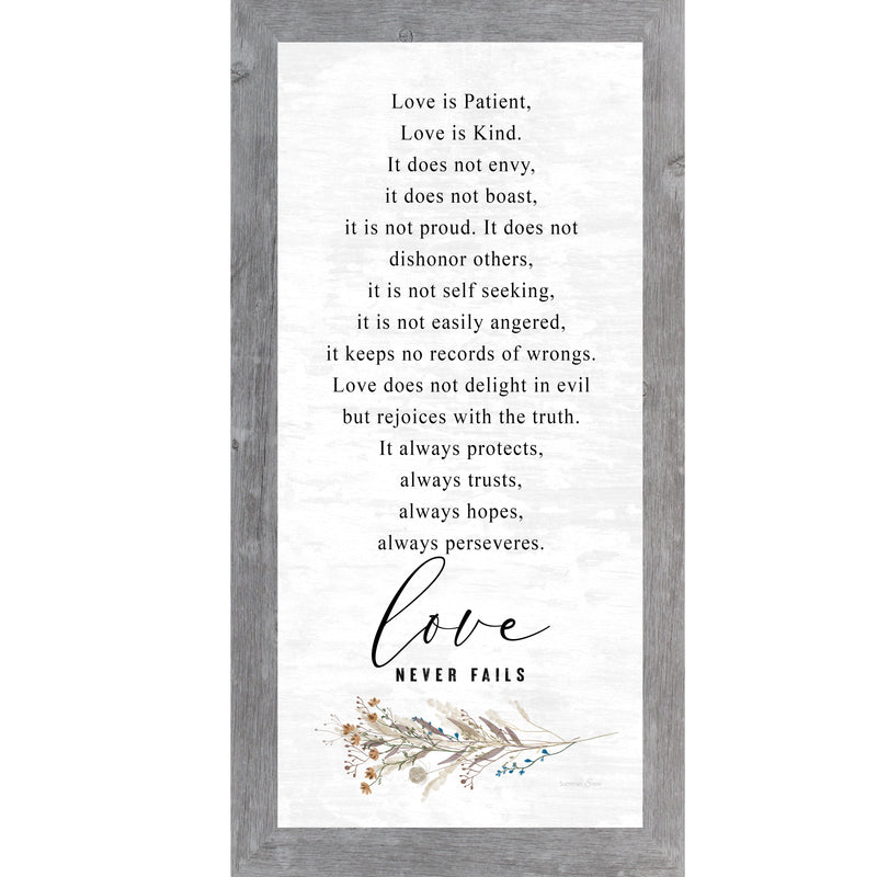 Love is Patient Love Never Fails Wall Art – 1 Corinthians 13 Tall ...