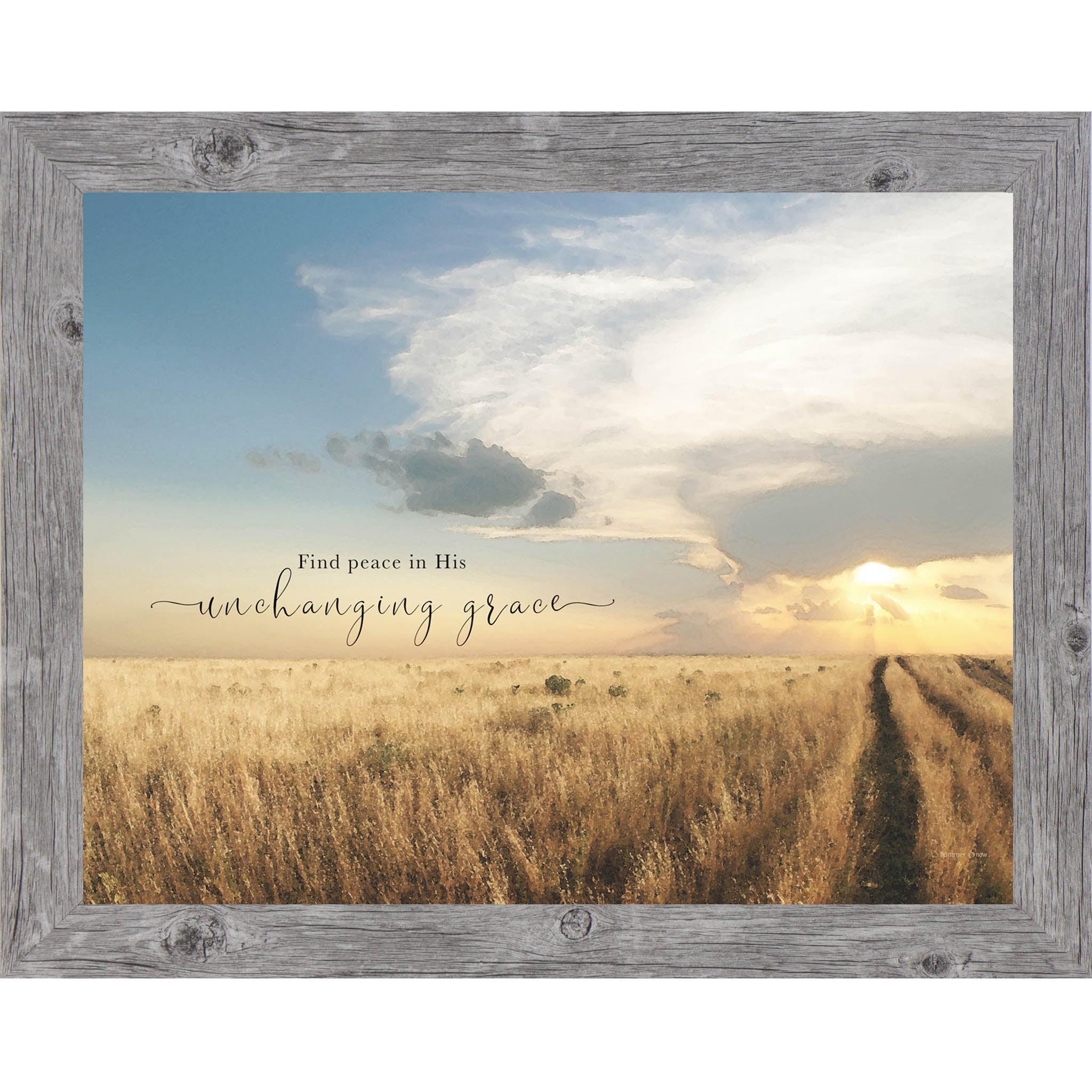 Find Peace in His Unchanging Grace Wall Art – Christian Landscape Faith Decor (SS240)