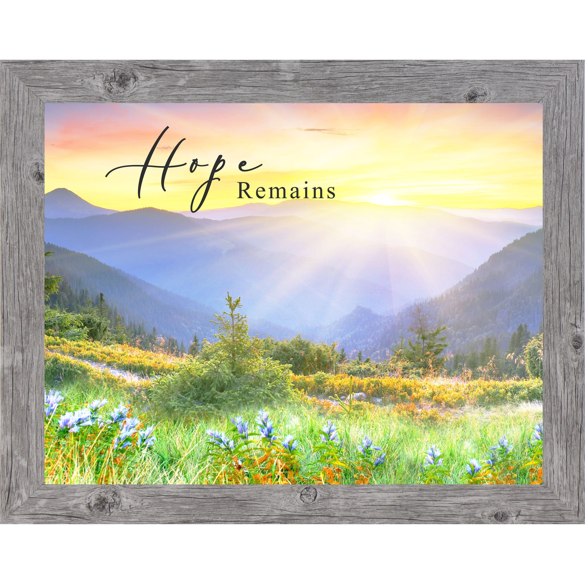 Hope Remains – Framed Mountain Landscape Wall Art | Encouraging Nature Decor by Summer Snow | SN398