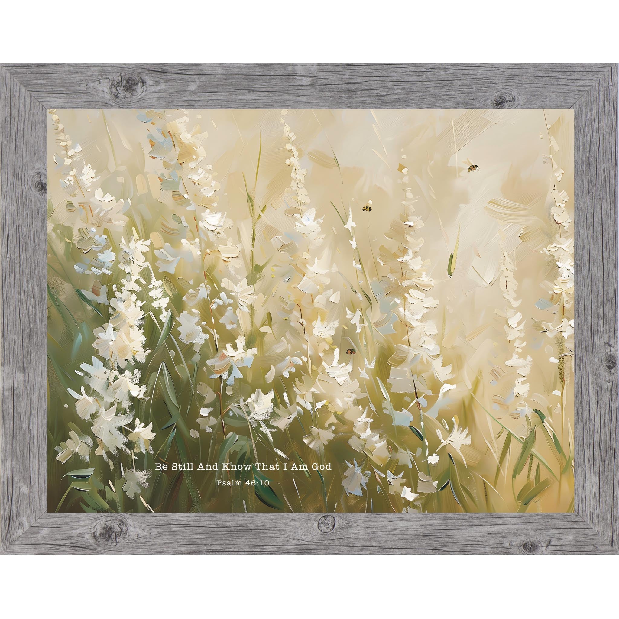 Be Still And Know That I Am God Wall Art – Psalm 46:10 Floral Decor (SB147)