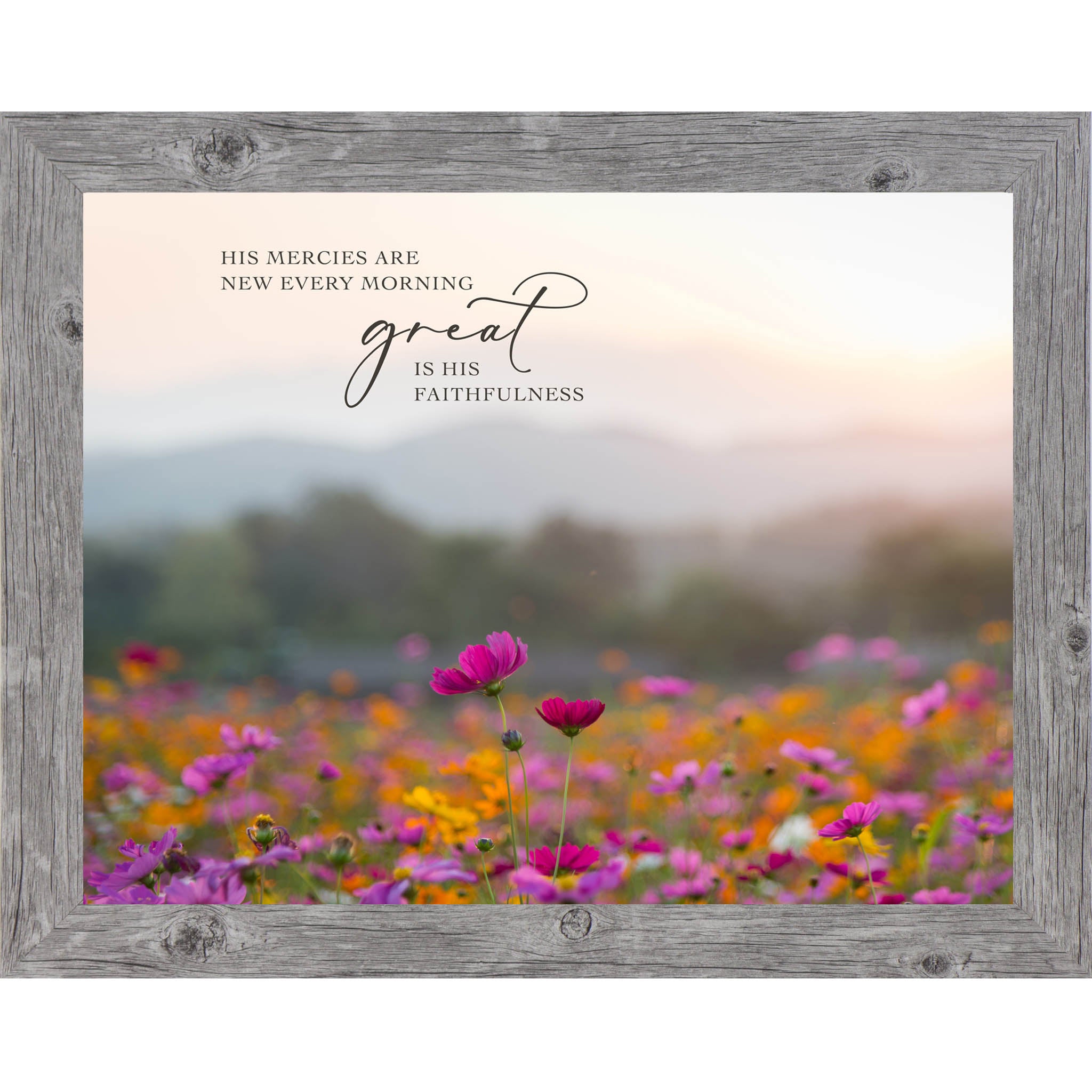 His Mercies Are New Every Morning Wall Art – Floral Scripture Decor, Lamentations 3 Art (SB153)