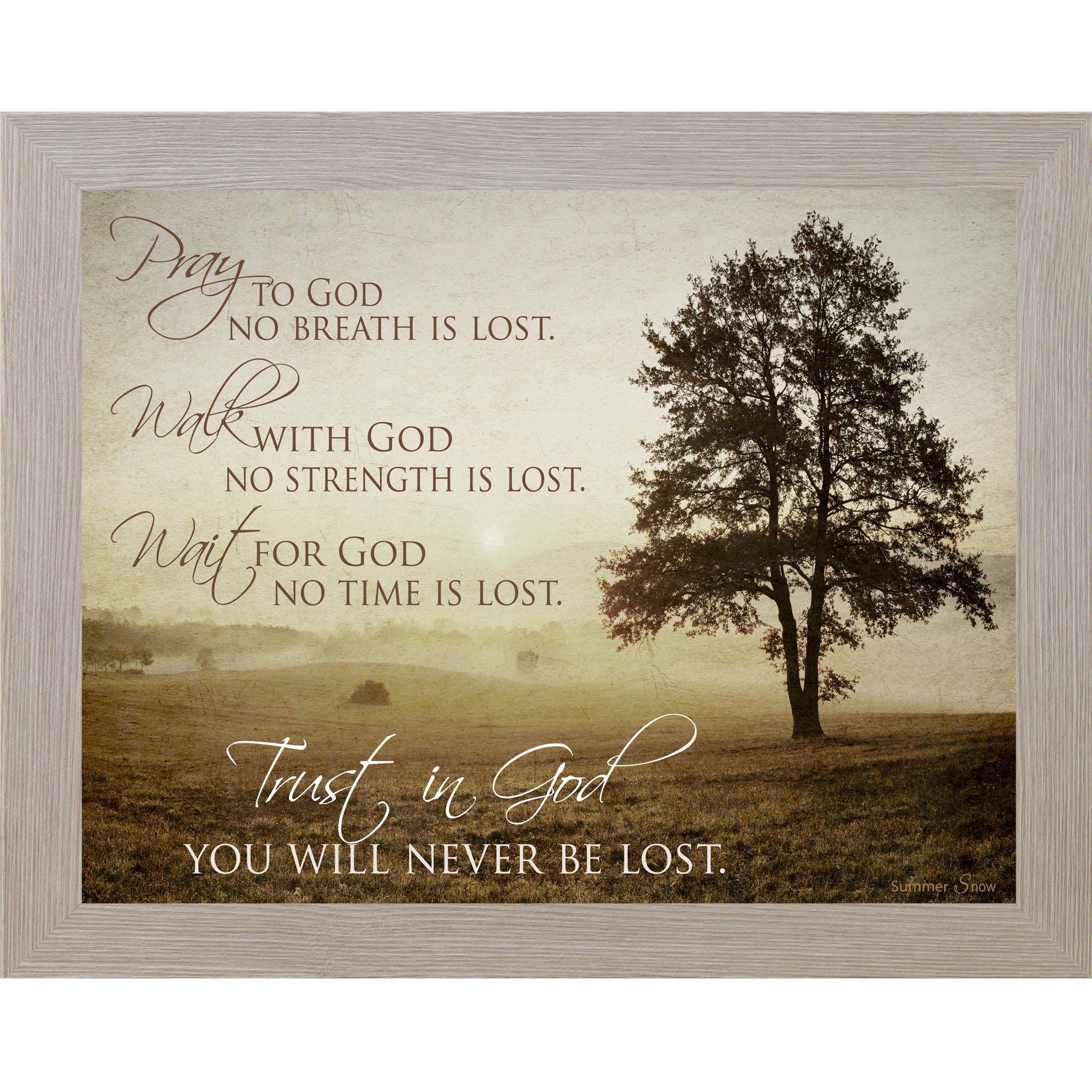 Trust in God – Framed Christian Wall Art with Morning Field & Inspirational Faith Quote (SS9720)