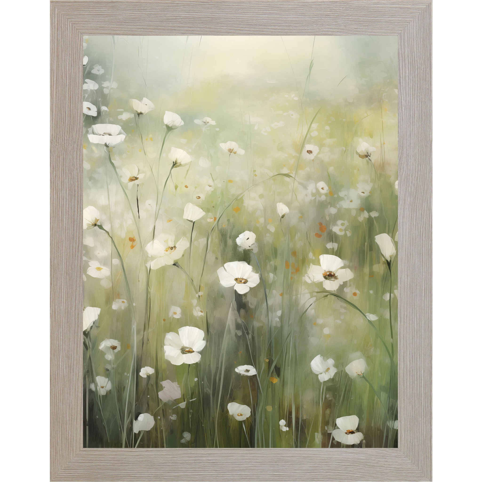 Watercolor Spring Floral Wall Art – No Words Soft Botanical Framed Art (SB124) - Summer Snow Art