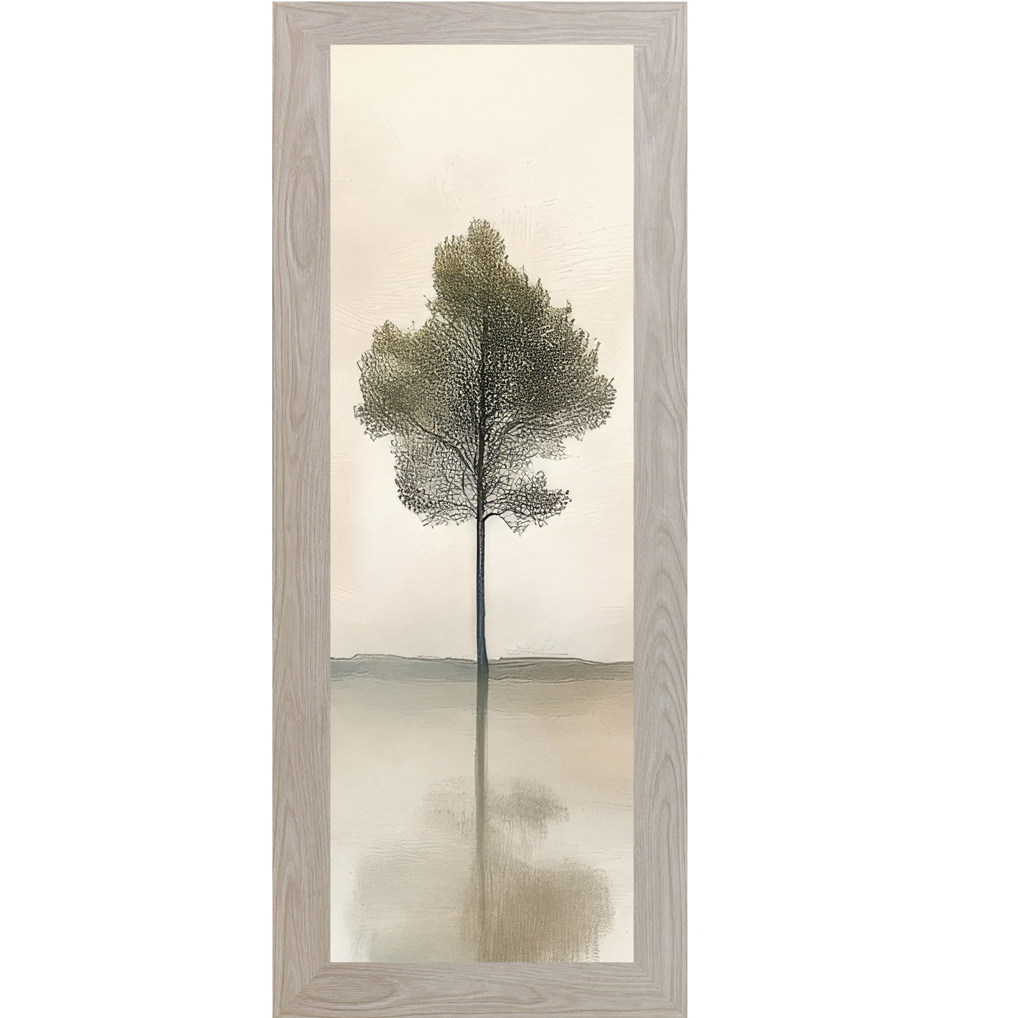 Standing Quietly – Minimalist Tree Wall Art, Calm Solitude Nature Decor, Neutral Landscape (SB904) - Summer Snow Art
