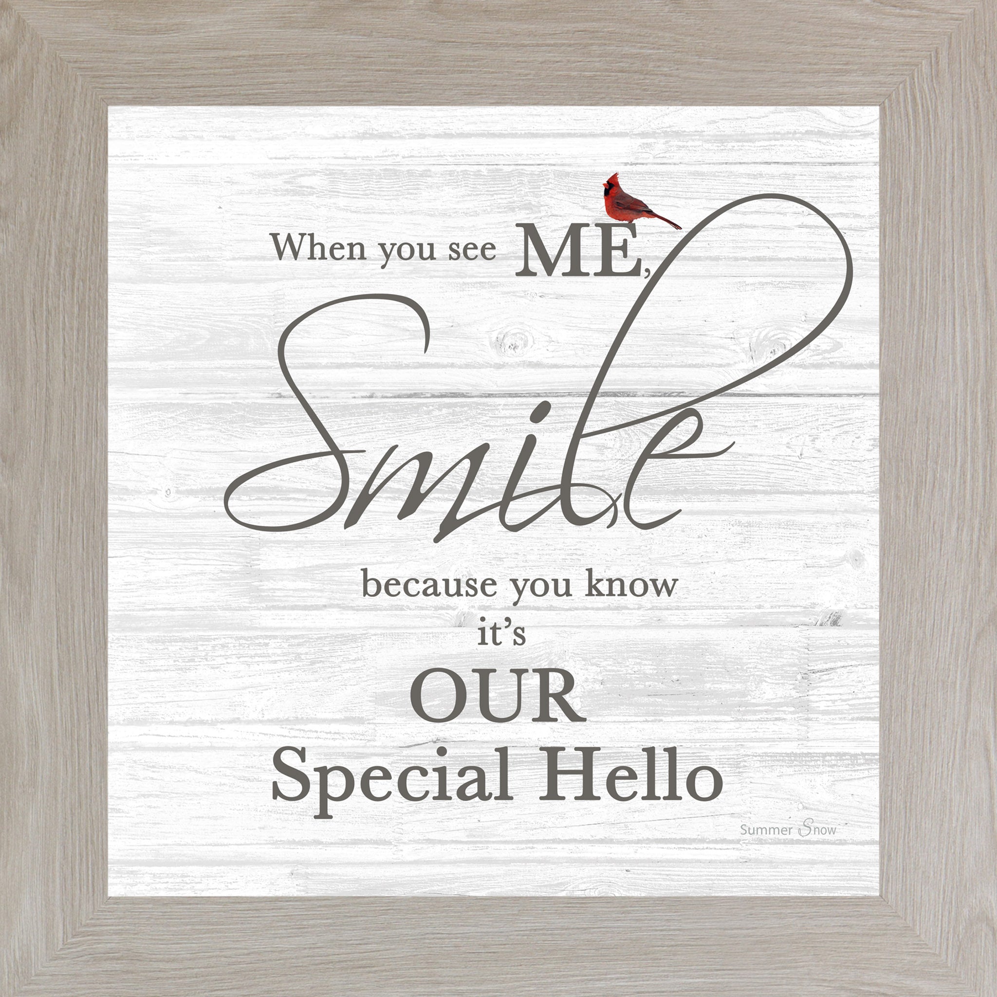When You See Me Smile – Cardinal Sympathy Framed Wall Art | Gentle Remembrance Decor (SSA592)