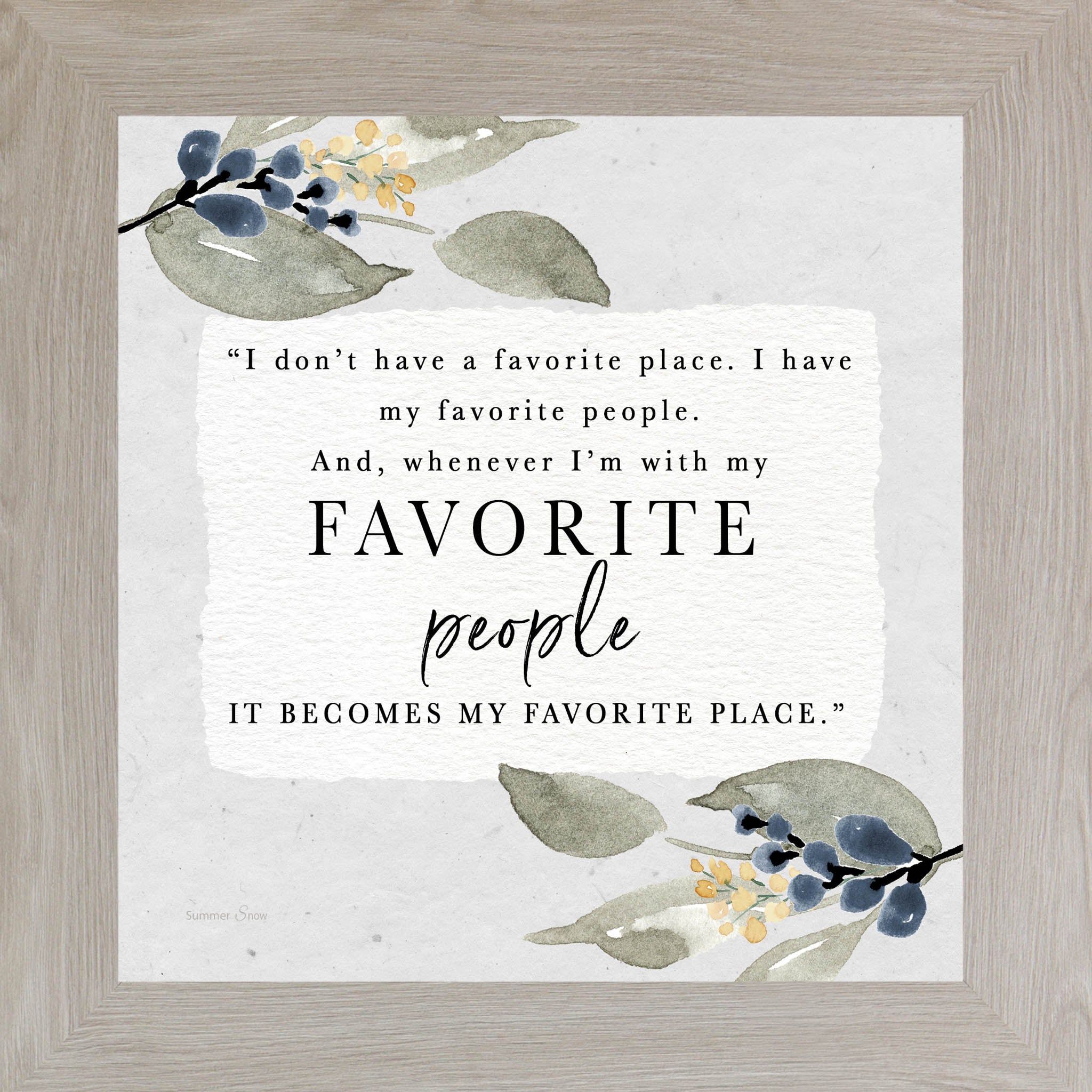 Favorite People – Framed Inspirational Quote Wall Art for Home (SS916)