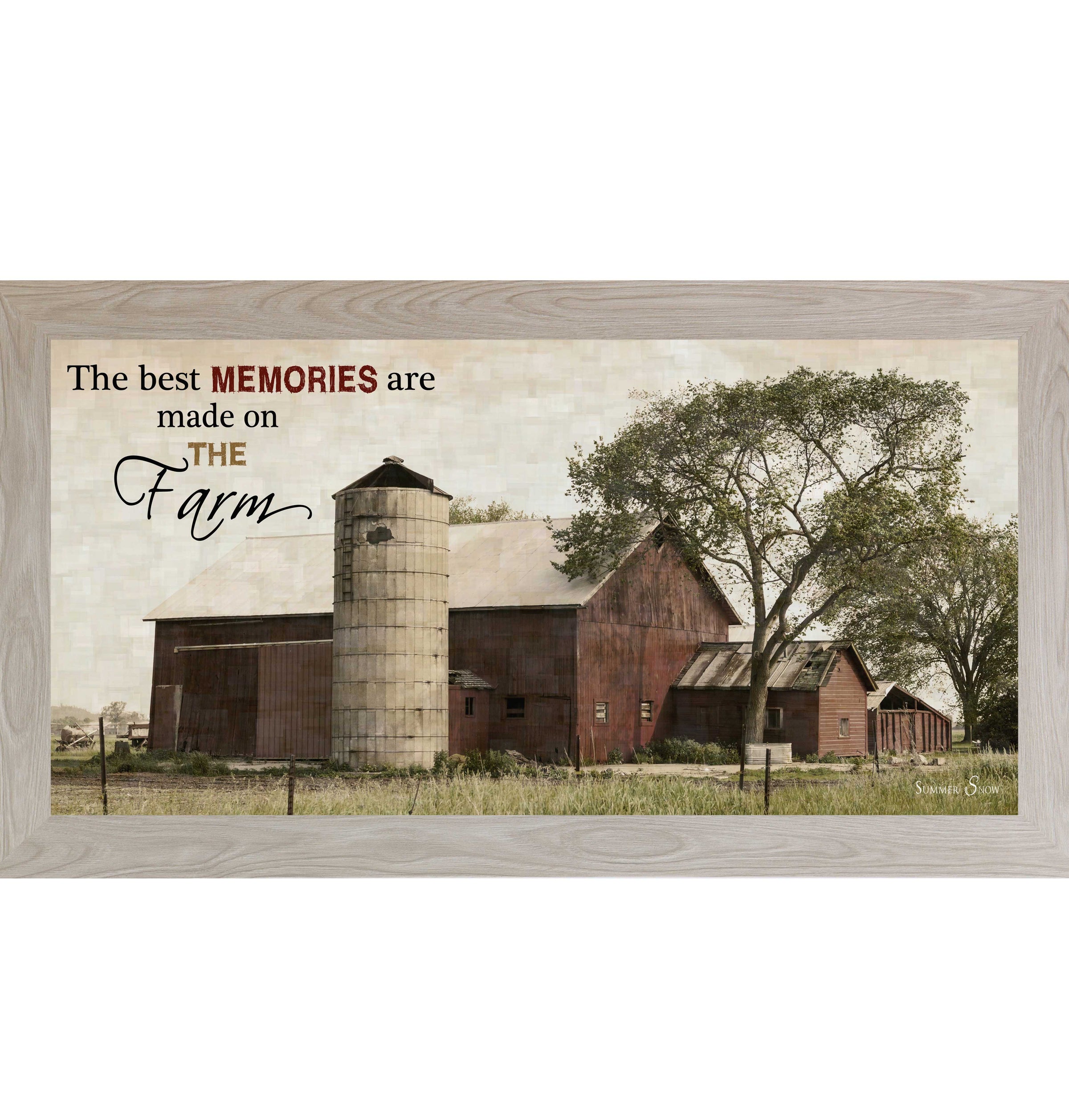 The Best Memories Are Made on the Farm – Rustic Barn Framed Wall Art | Farmhouse Decor (SSW1505)