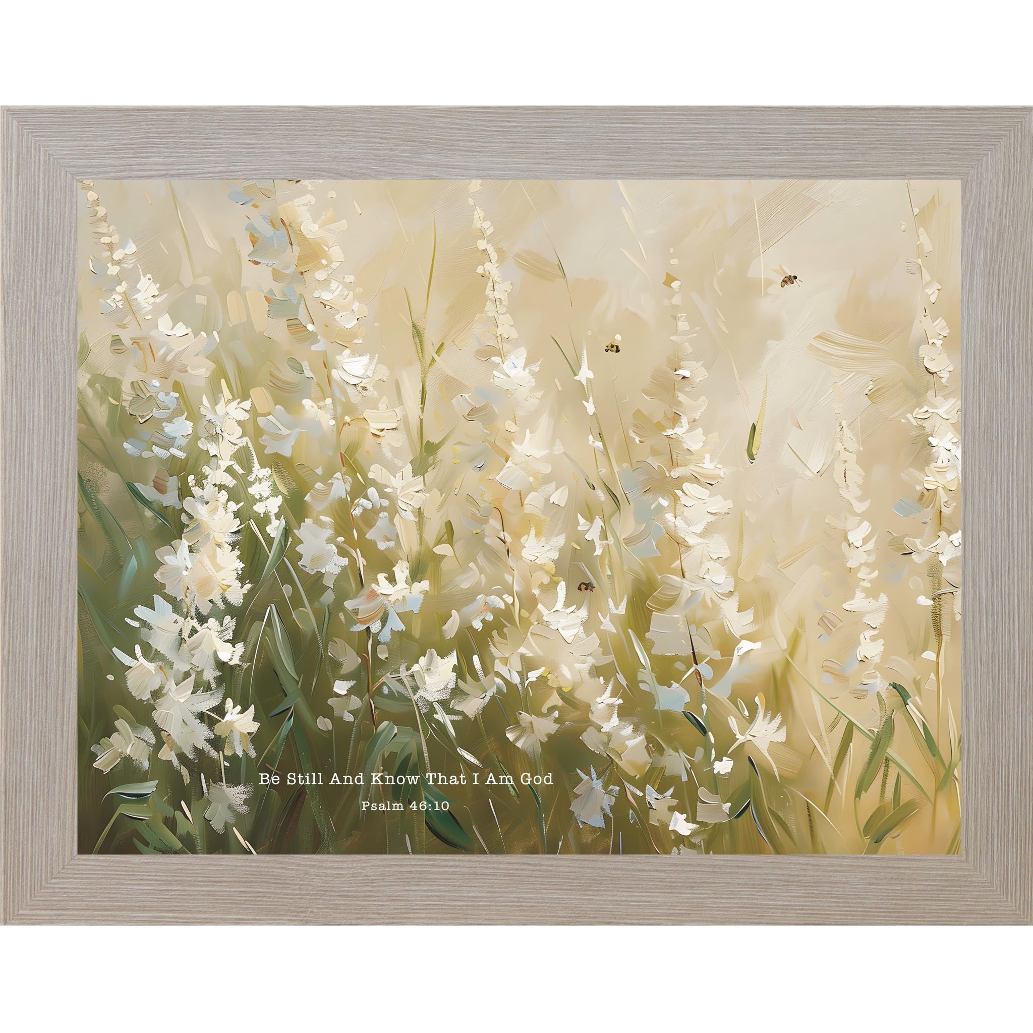 Be Still And Know That I Am God Wall Art – Psalm 46:10 Floral Decor (SB147)