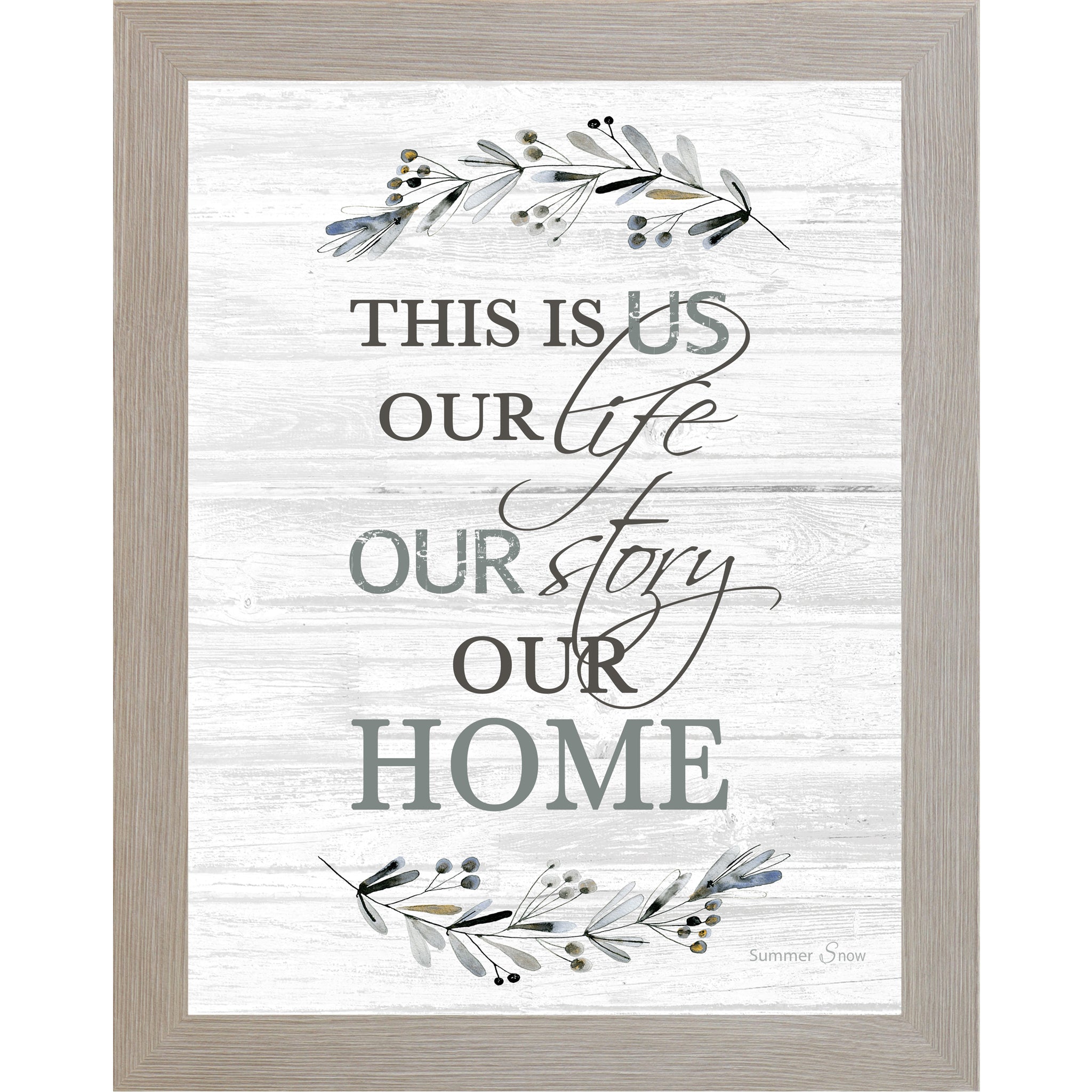 This Is Us Wall Art – Our Life Our Story Our Home | Neutral Vertical Farmhouse Decor (SSA41)