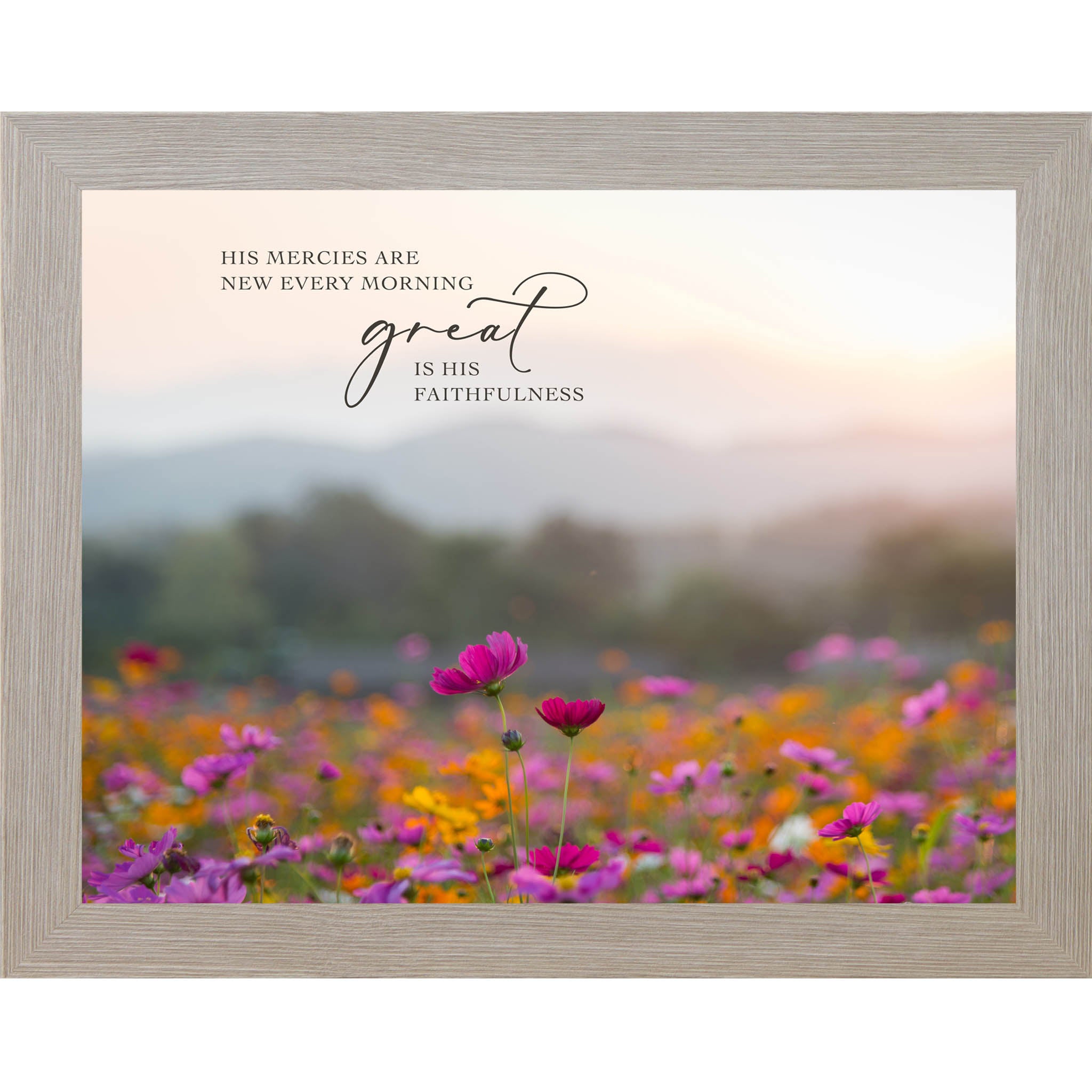 His Mercies Are New Every Morning Wall Art – Floral Scripture Decor, Lamentations 3 Art (SB153)