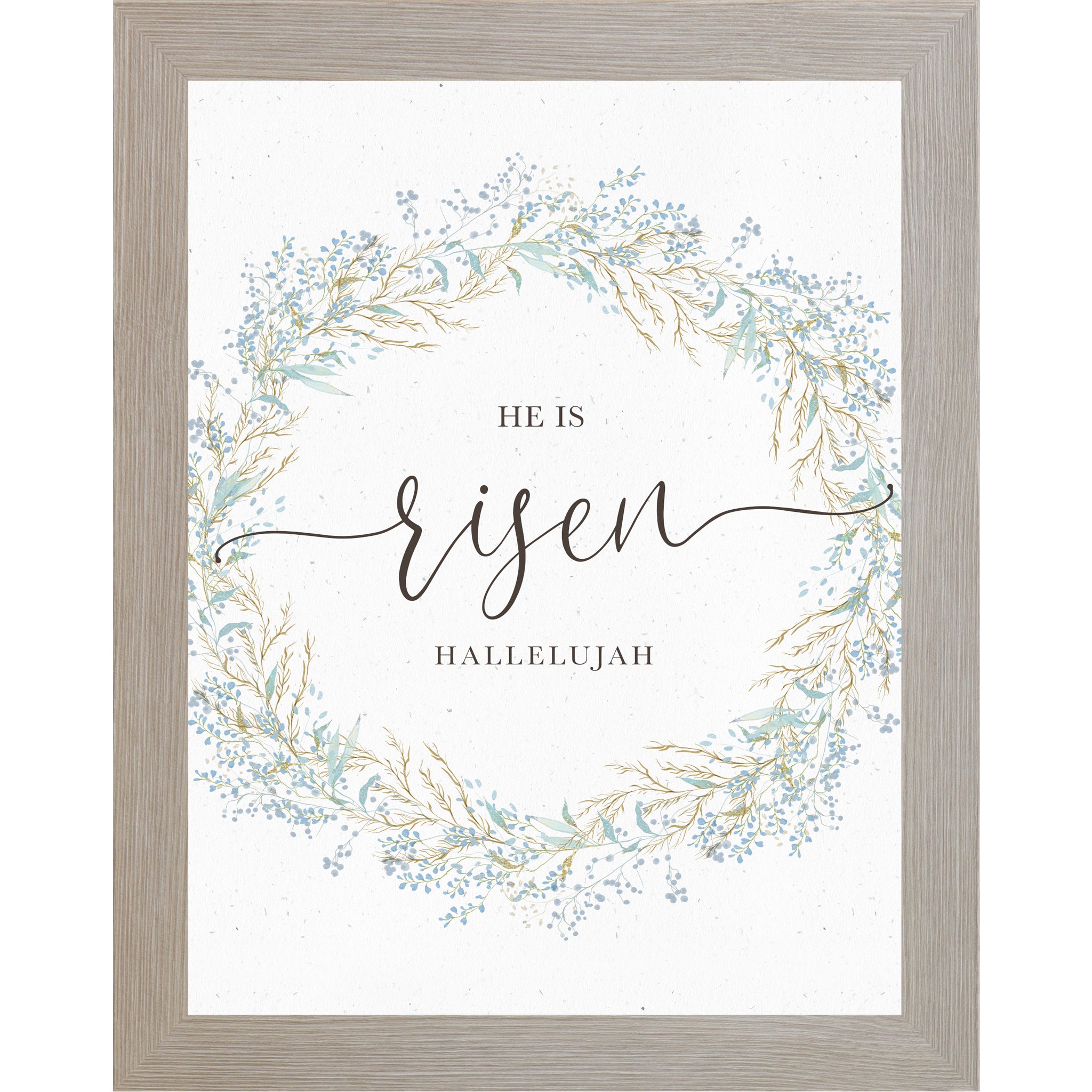 He Is Risen Wall Art – Hallelujah Easter Floral Wreath (SB135)